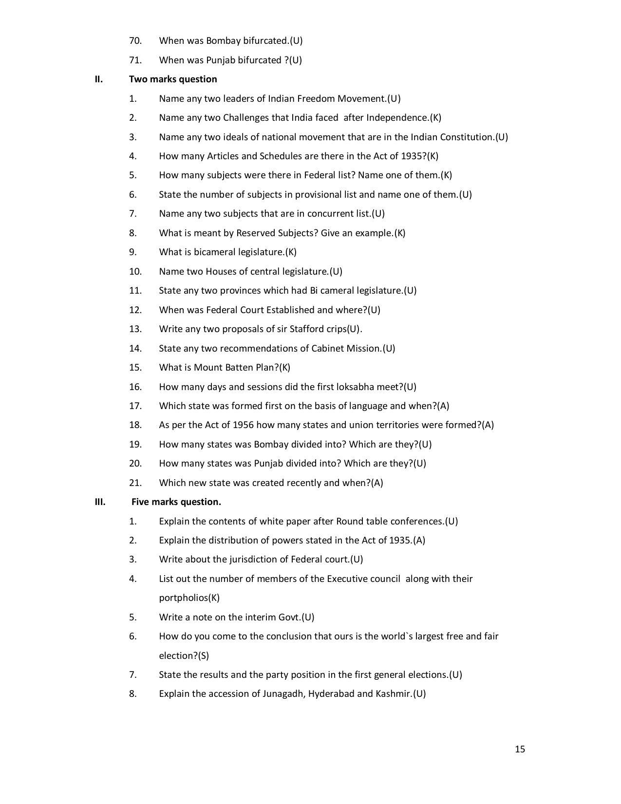 Karnataka 2nd PUC Question Bank for Political - Page 15