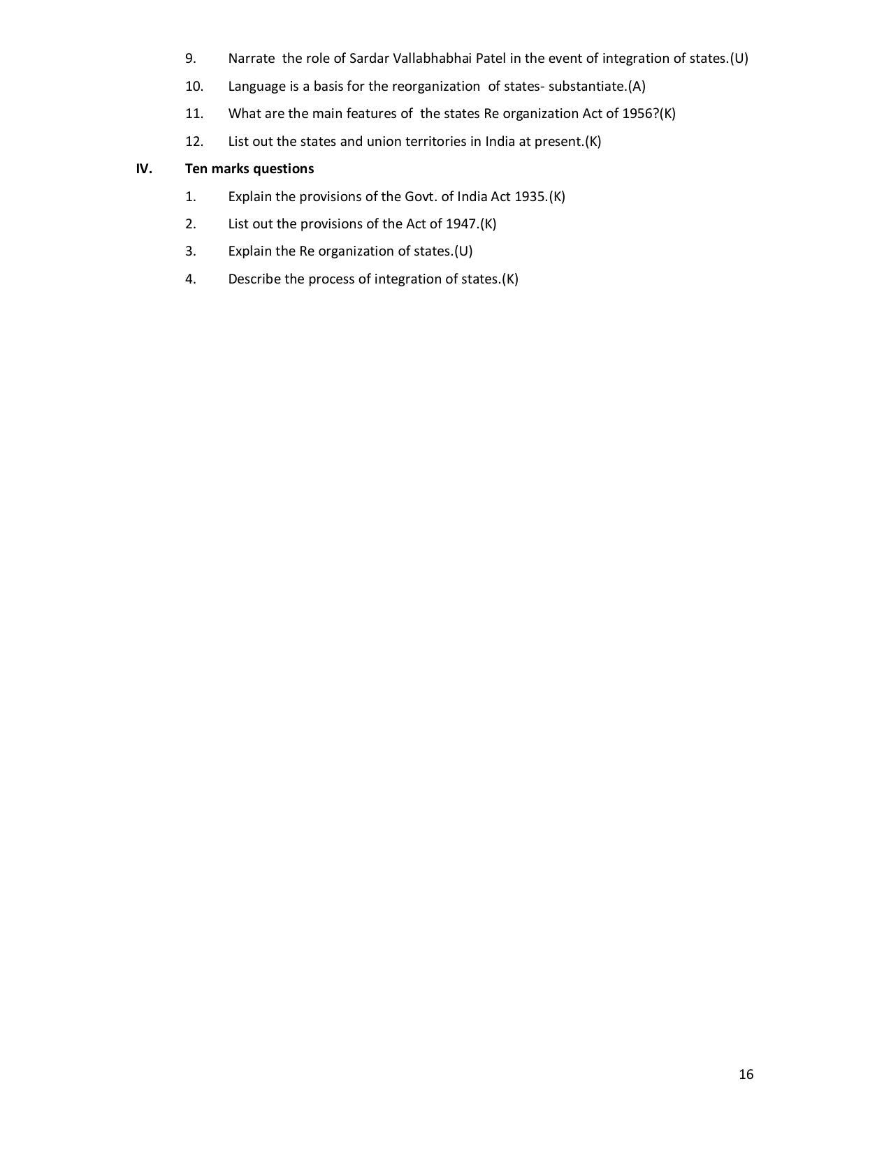 Karnataka 2nd PUC Question Bank for Political - Page 16