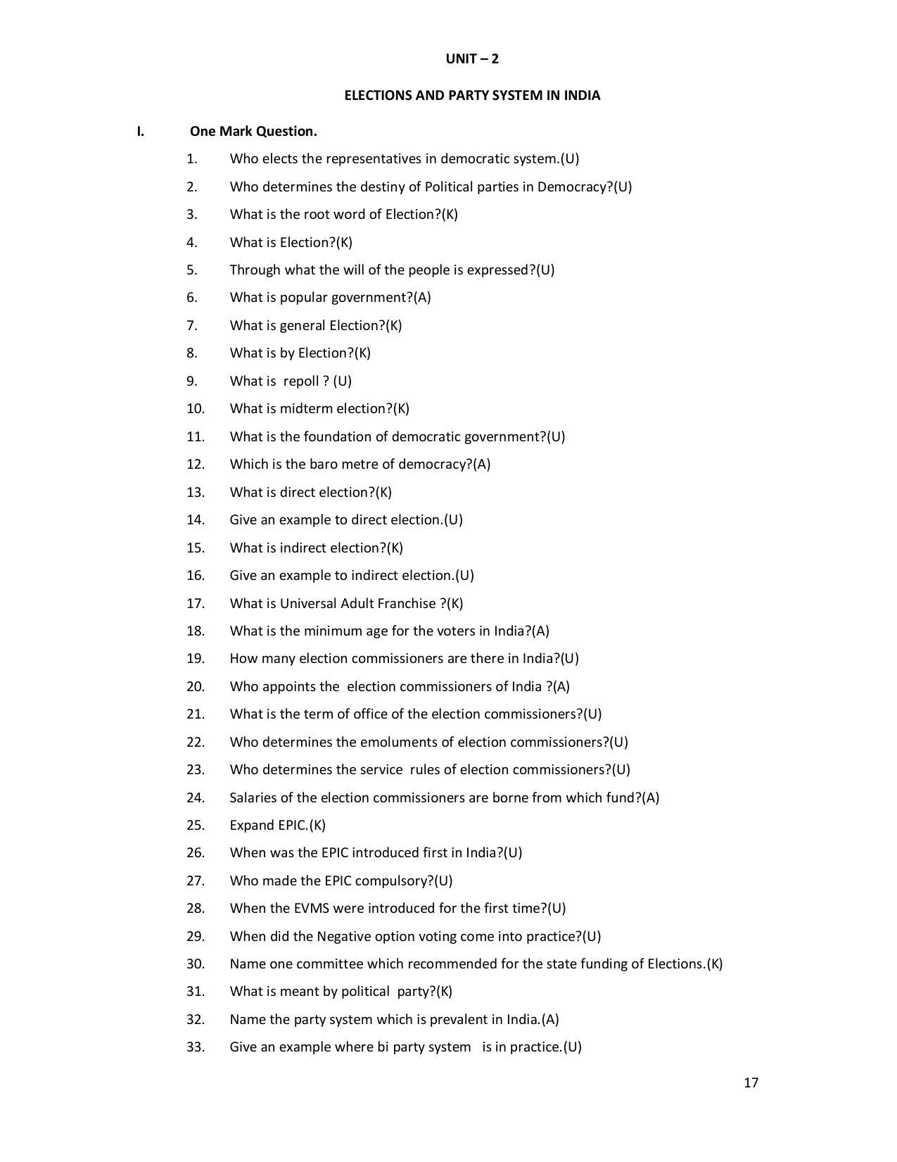 Karnataka 2nd PUC Question Bank for Political - Page 17