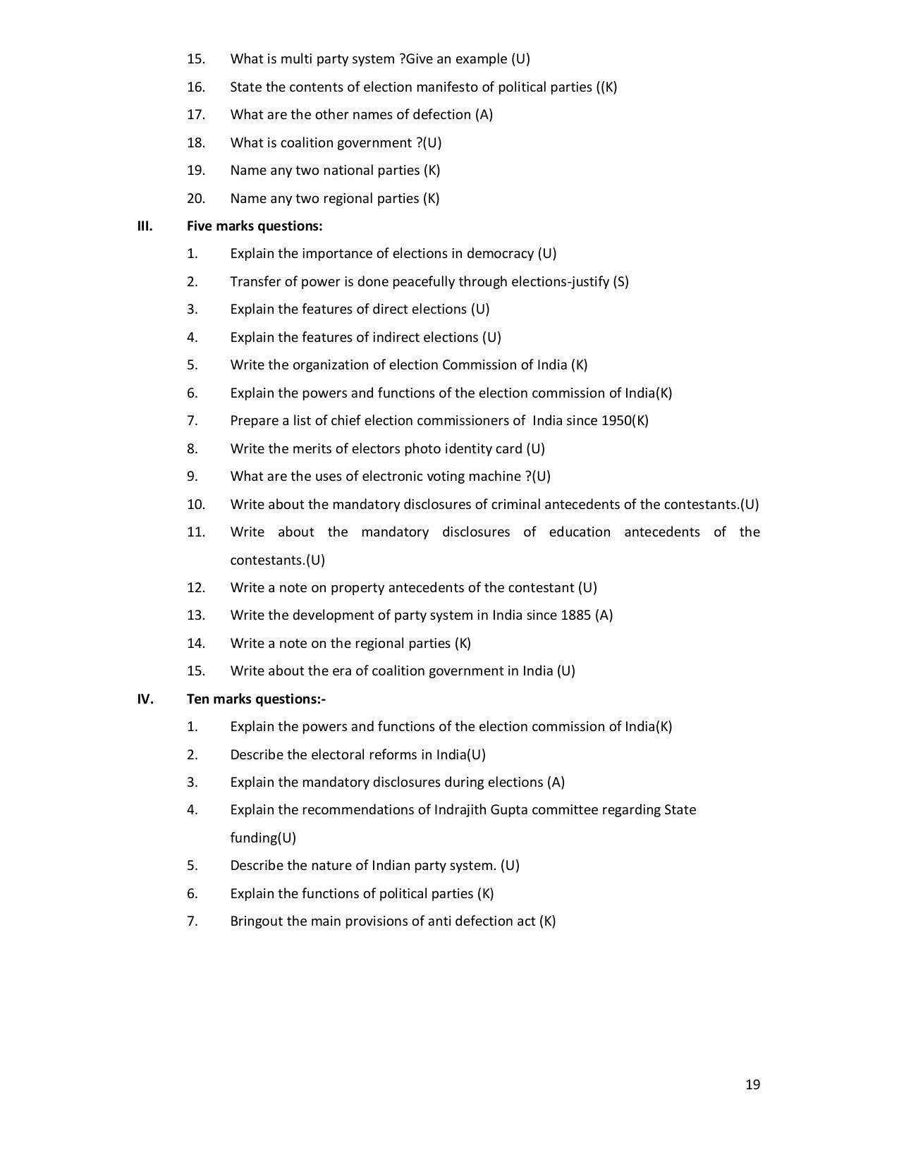 Karnataka 2nd PUC Question Bank for Political - Page 19