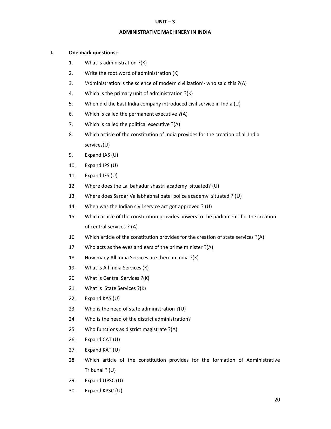 Karnataka 2nd PUC Question Bank for Political - Page 20