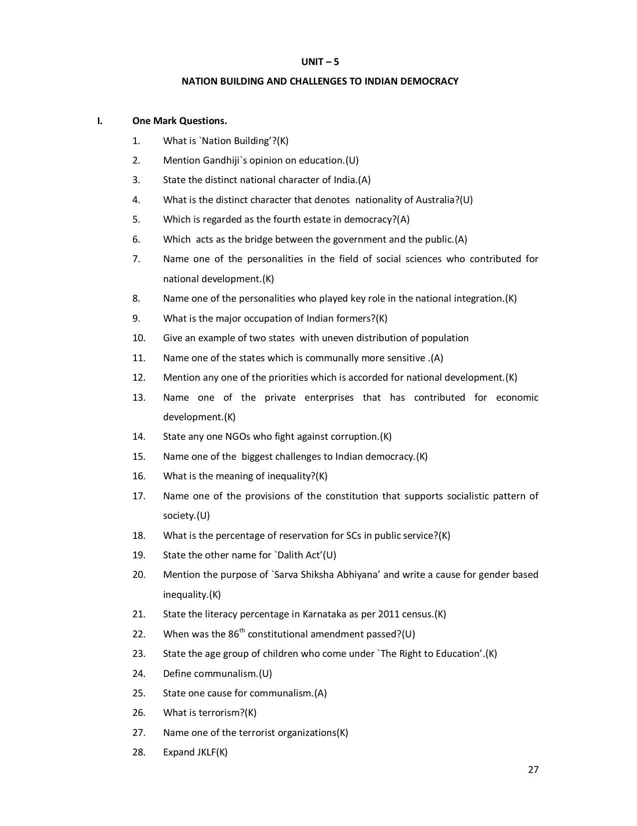 Karnataka 2nd PUC Question Bank for Political - Page 27