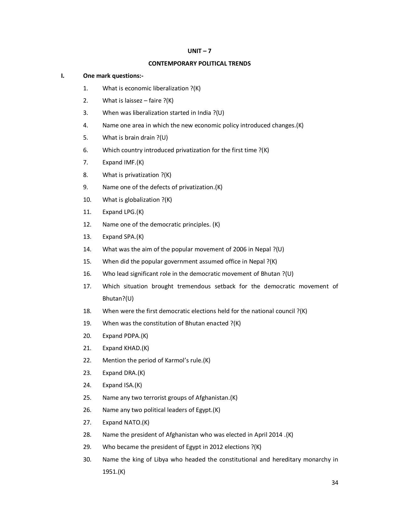 Karnataka 2nd PUC Question Bank for Political - Page 34