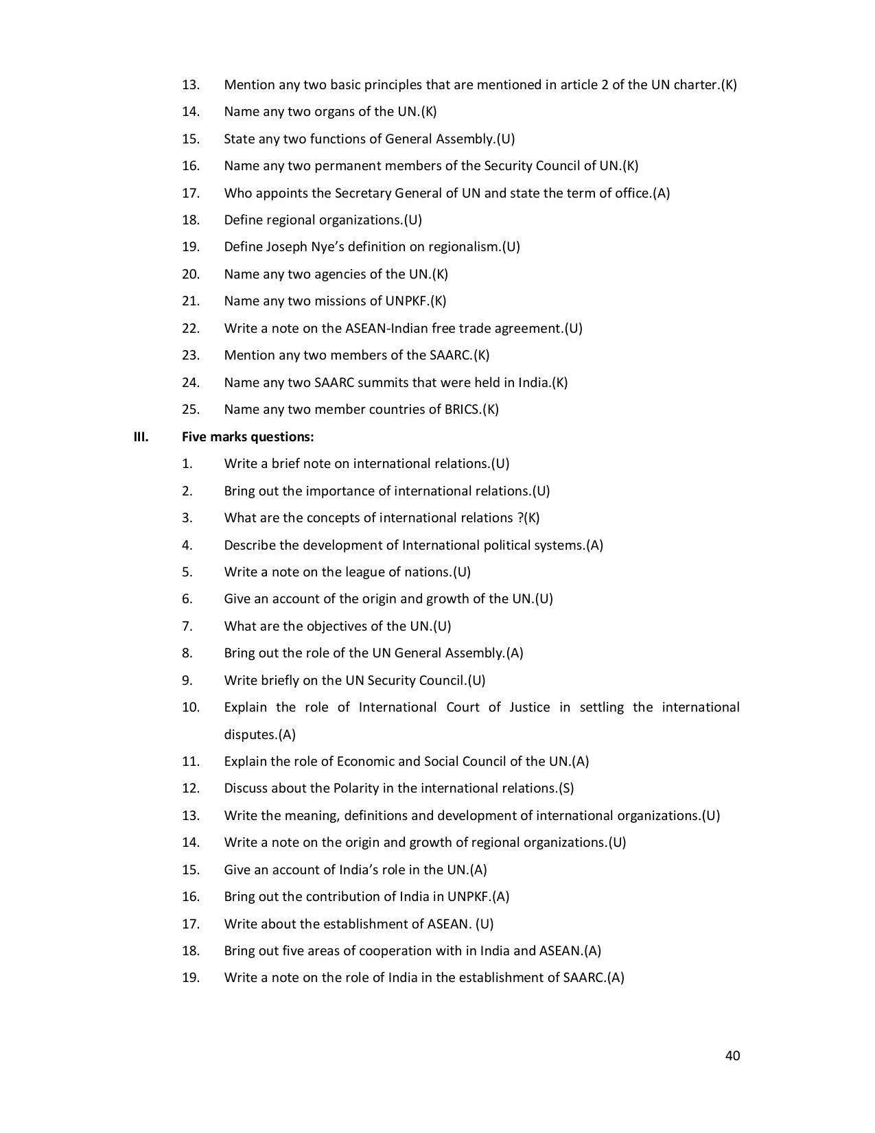 Karnataka 2nd PUC Question Bank for Political - Page 40