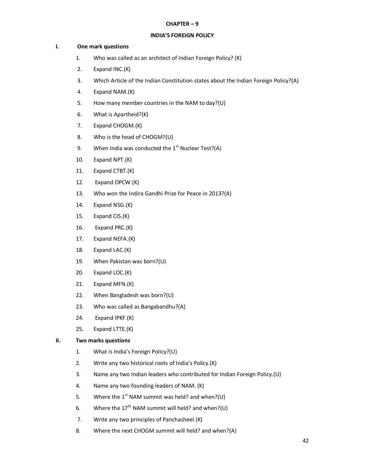 Karnataka 2nd PUC Question Bank for Political - Page 42