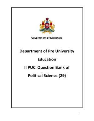 Karnataka 2nd PUC Question Bank for Political
