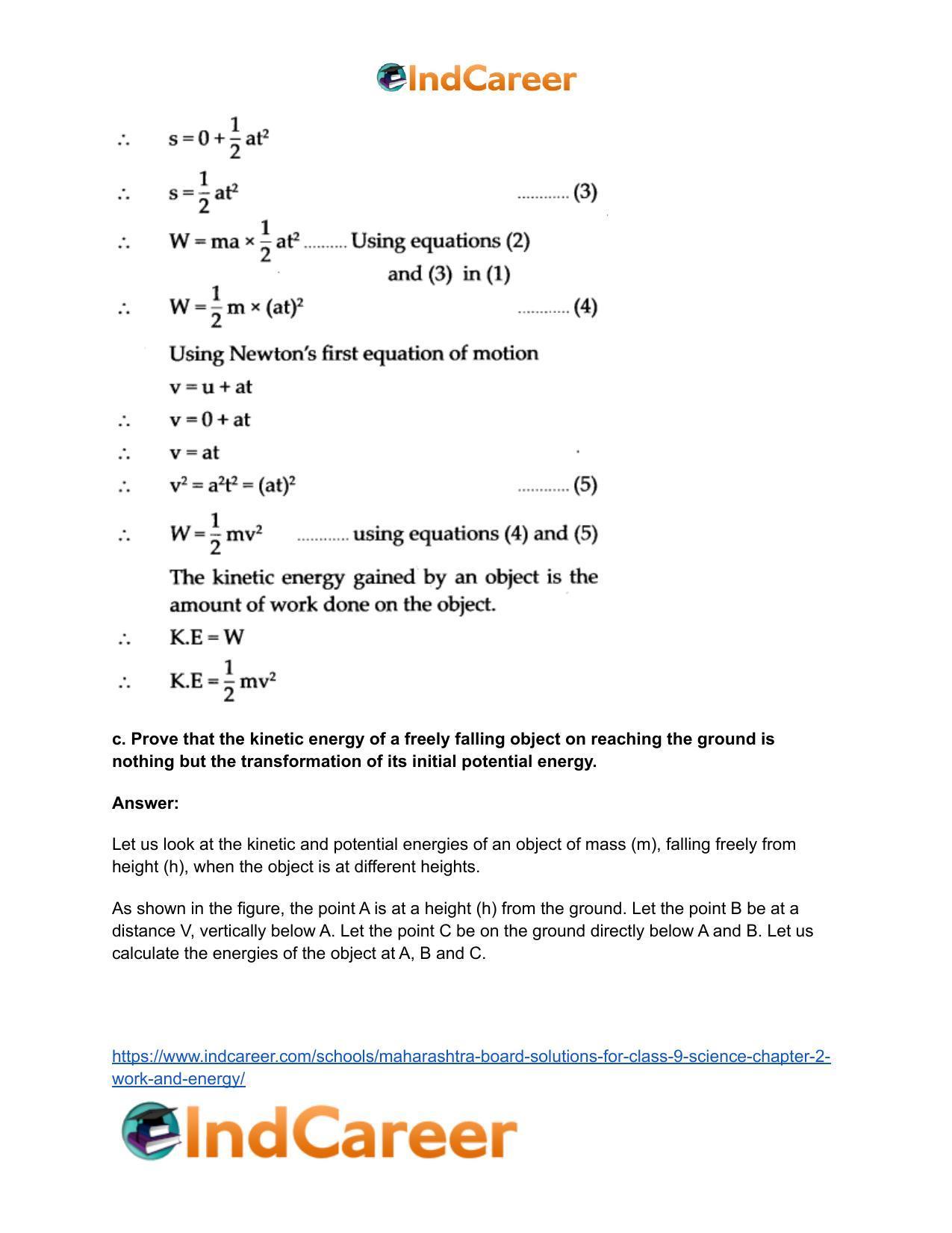 Maharashtra Board Solutions for Class 9- Science: Chapter 2- Work and Energy - Page 4