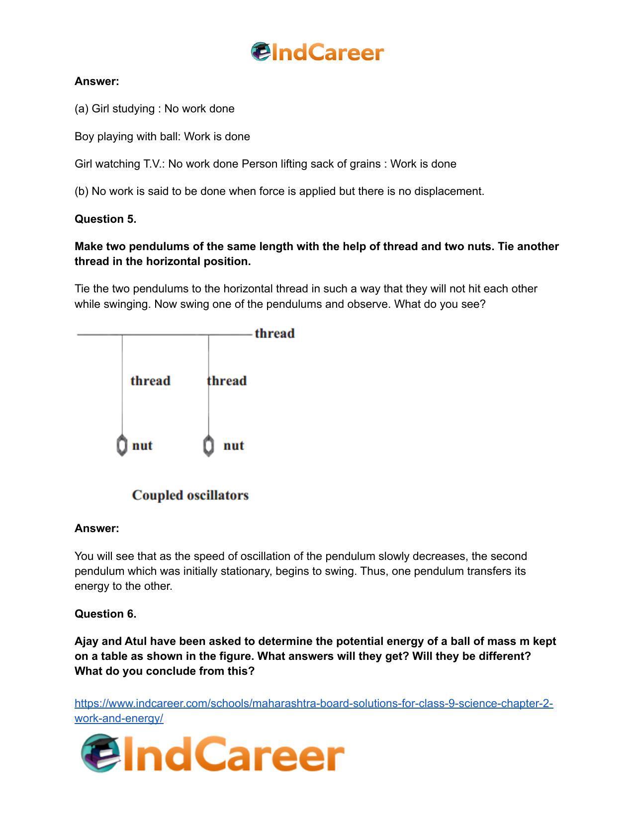 Maharashtra Board Solutions for Class 9- Science: Chapter 2- Work and Energy - Page 18