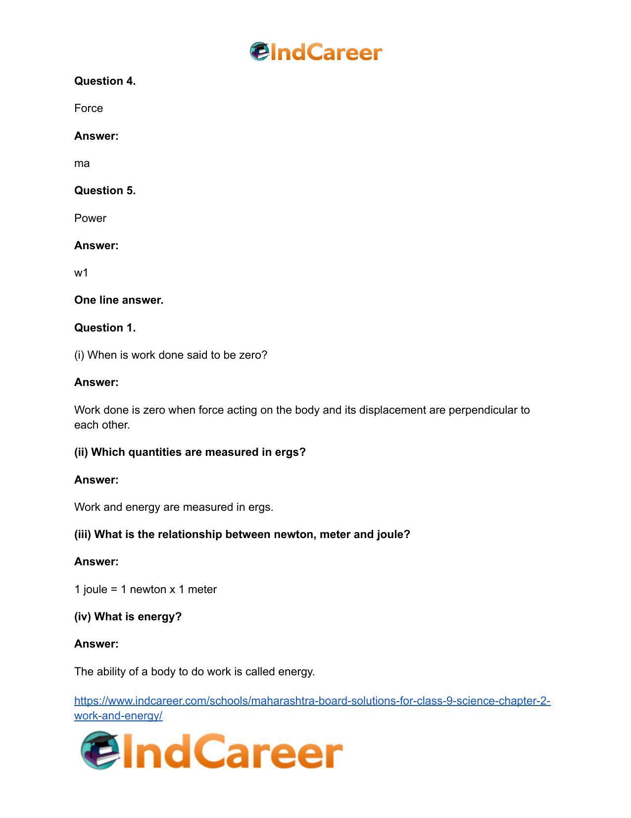 Maharashtra Board Solutions for Class 9- Science: Chapter 2- Work and Energy - Page 36