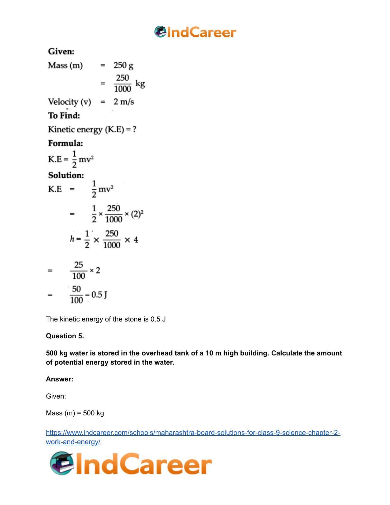 Maharashtra Board Solutions for Class 9- Science: Chapter 2- Work and Energy - Page 43