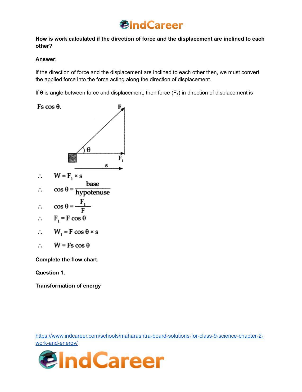 Maharashtra Board Solutions for Class 9- Science: Chapter 2- Work and Energy - Page 50