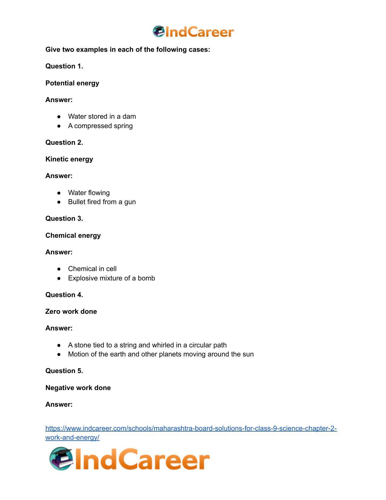 Maharashtra Board Solutions for Class 9- Science: Chapter 2- Work and Energy - Page 53