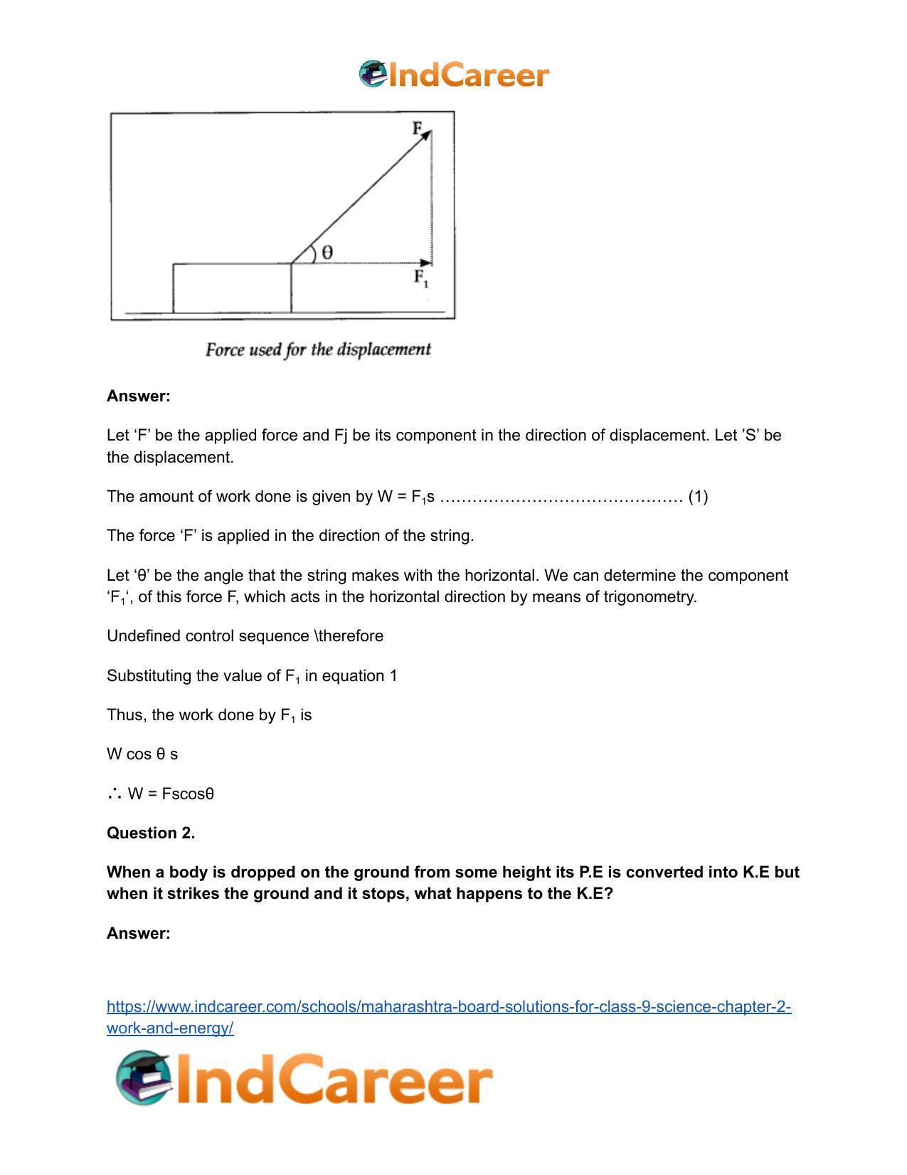 Maharashtra Board Solutions for Class 9- Science: Chapter 2- Work and Energy - Page 58