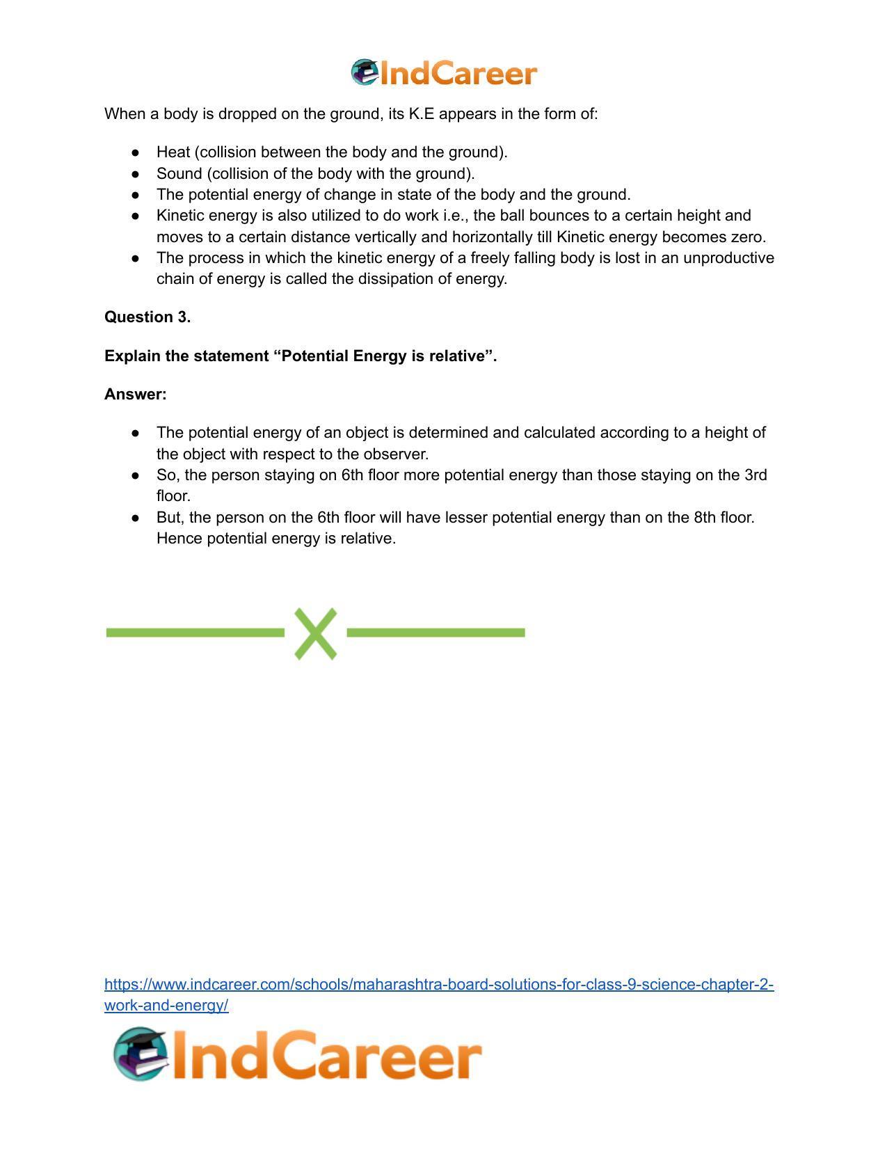Maharashtra Board Solutions for Class 9- Science: Chapter 2- Work and Energy - Page 59
