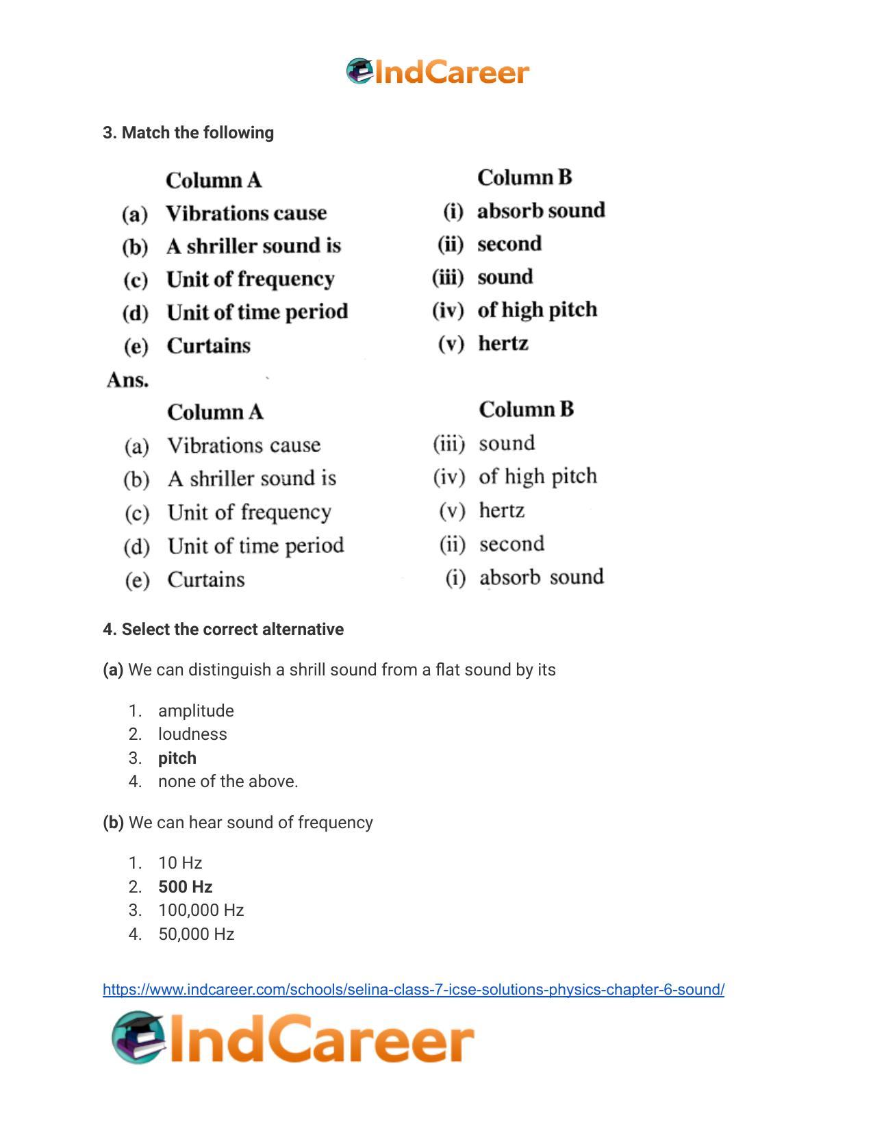 Selina Class 7 ICSE Solutions Physics : Chapter 6- Sound - Page 4