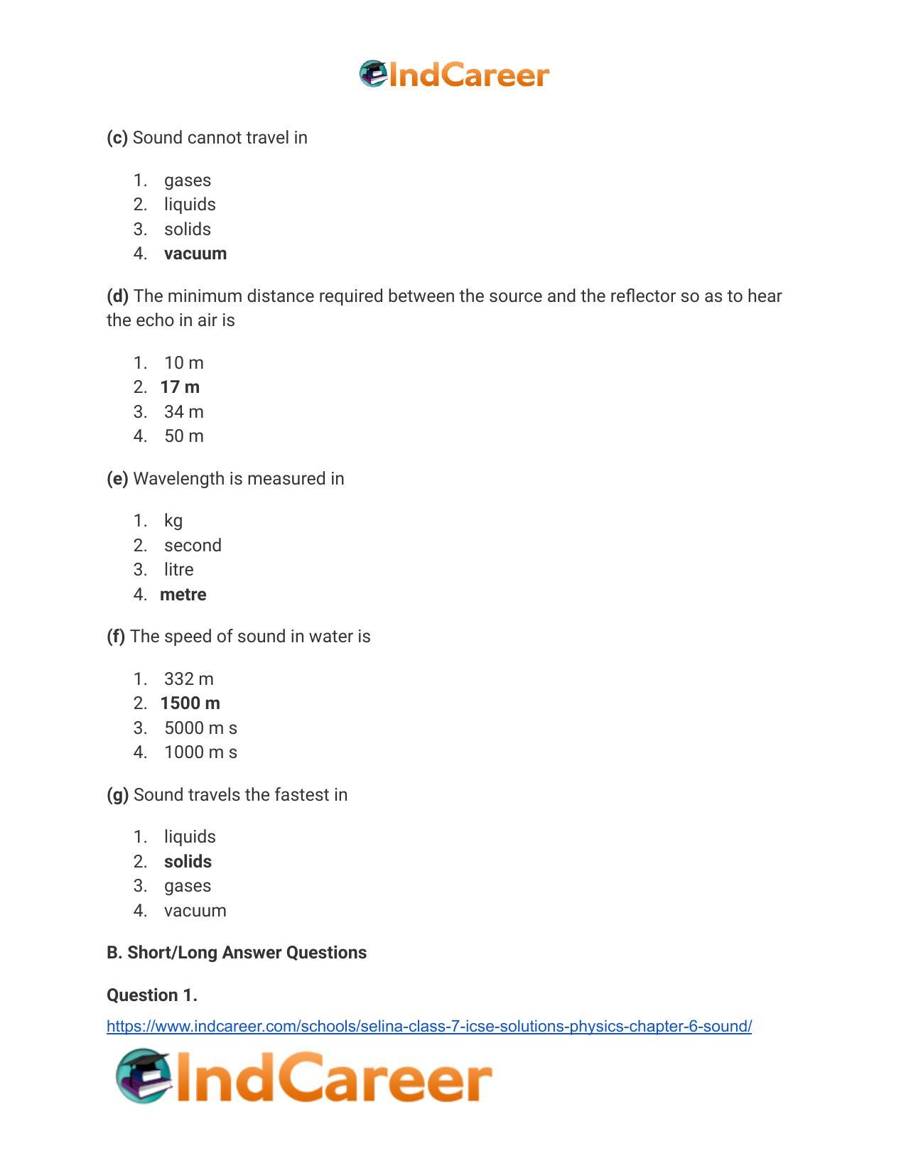 Selina Class 7 ICSE Solutions Physics : Chapter 6- Sound - Page 5