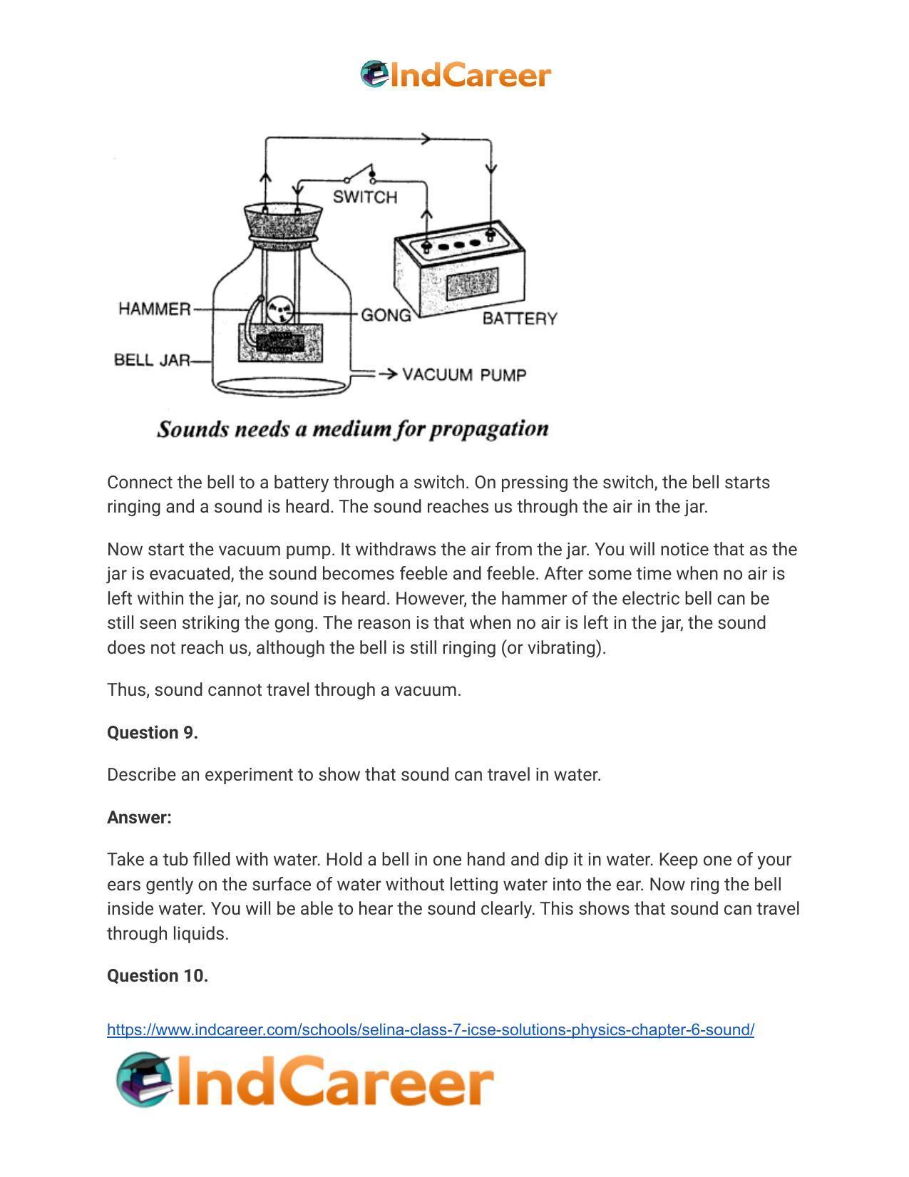 Selina Class 7 ICSE Solutions Physics : Chapter 6- Sound - Page 9