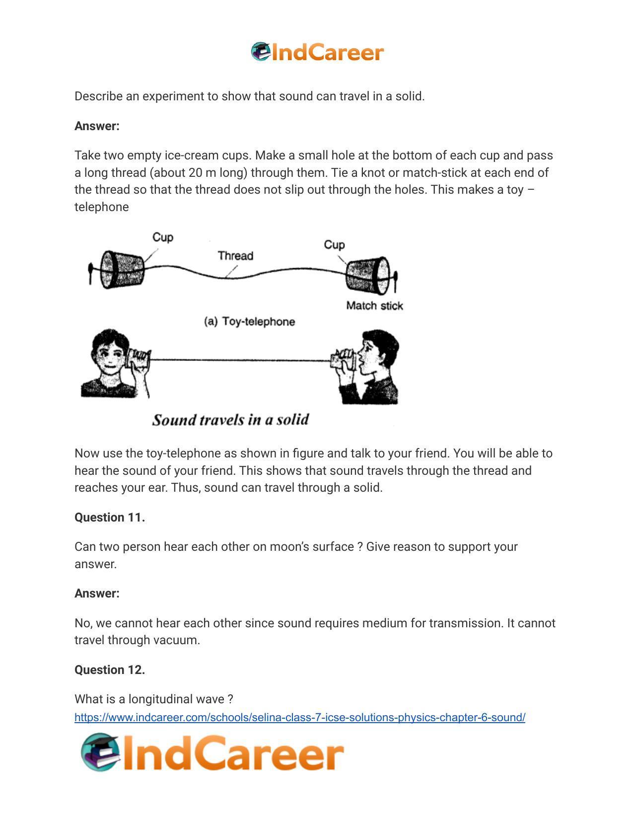 Selina Class 7 ICSE Solutions Physics : Chapter 6- Sound - Page 10