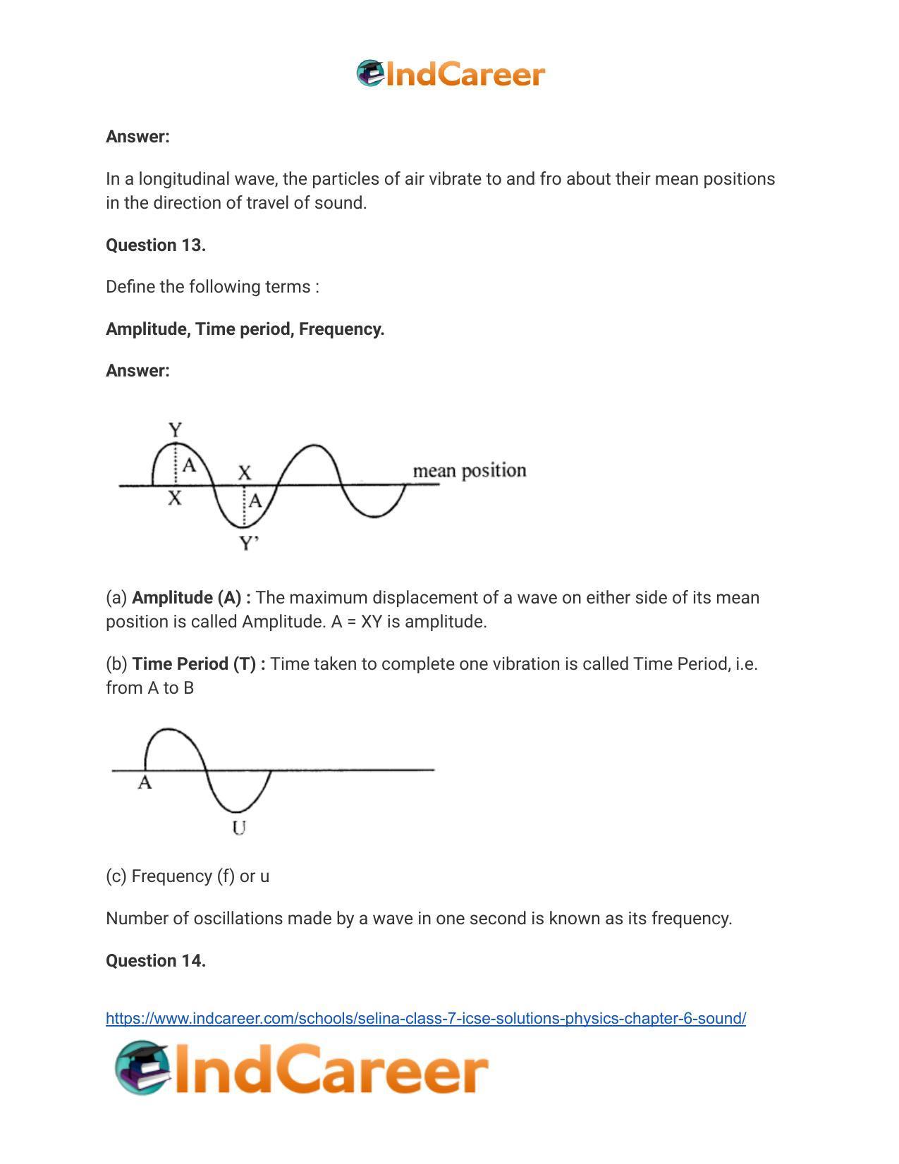 Selina Class 7 ICSE Solutions Physics : Chapter 6- Sound - Page 11