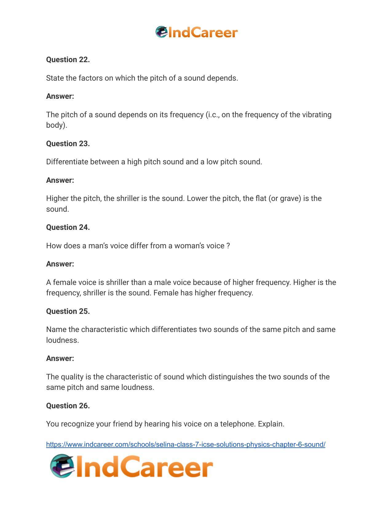 Selina Class 7 ICSE Solutions Physics : Chapter 6- Sound - Page 14