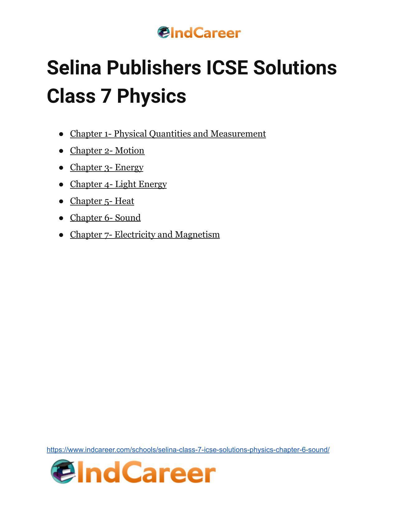 Selina Class 7 ICSE Solutions Physics : Chapter 6- Sound - Page 22