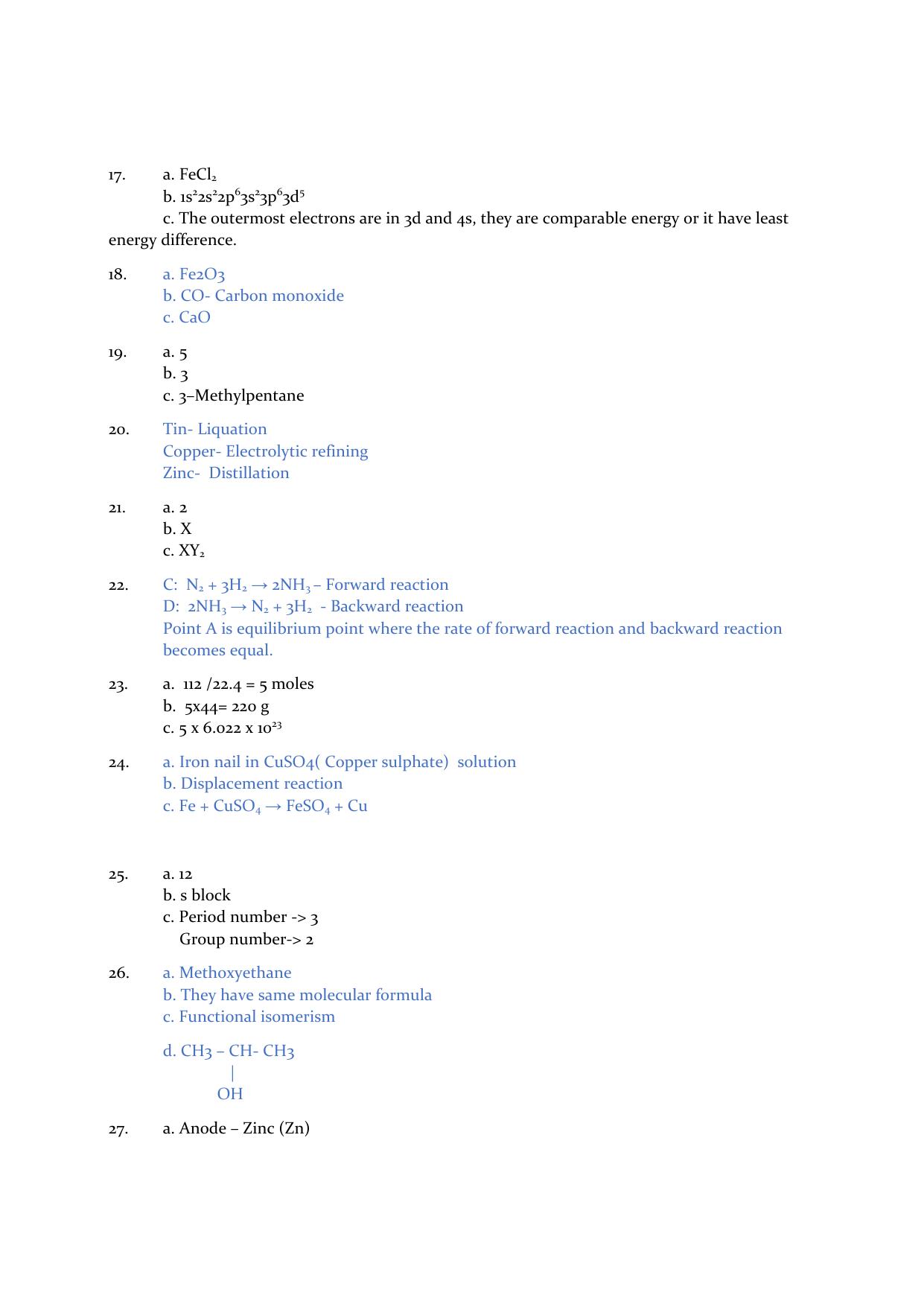 Kerala SSLC 2021 Chemistry Answer Key (EM) - Page 2