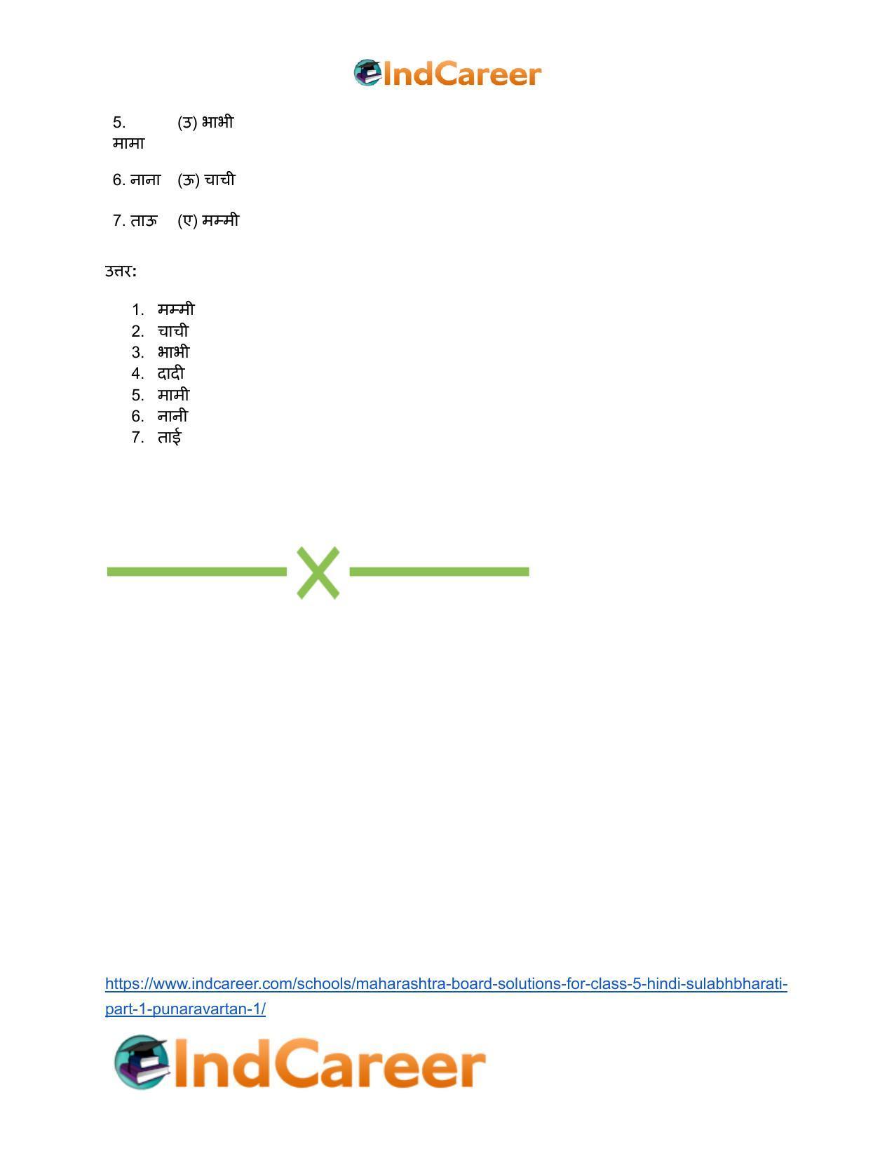 Maharashtra Board Solutions for Class 5- Hindi Sulabhbharati (Part 1): पुनरावर्तन १ - Page 8