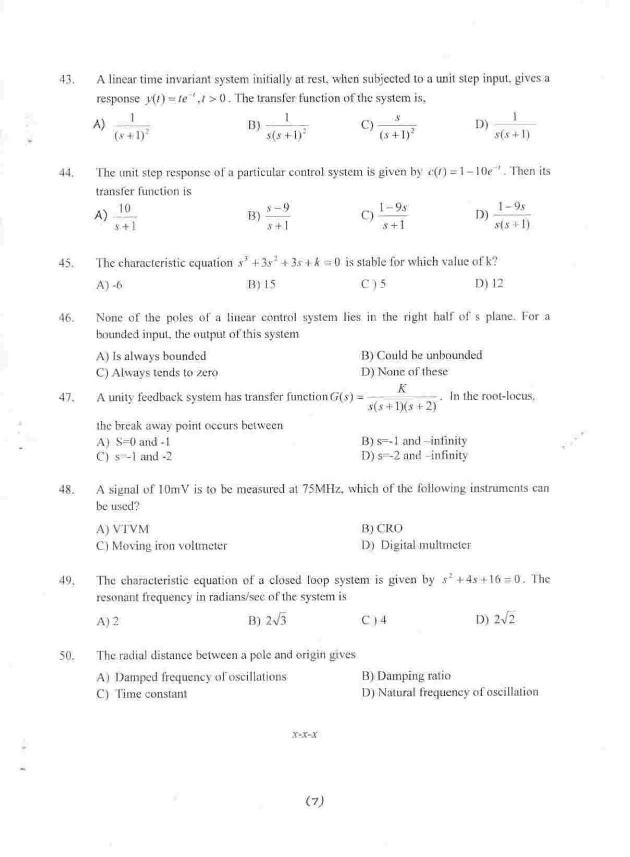 PU MPET Electrical Engineering 2015 Question Paper - Page 8