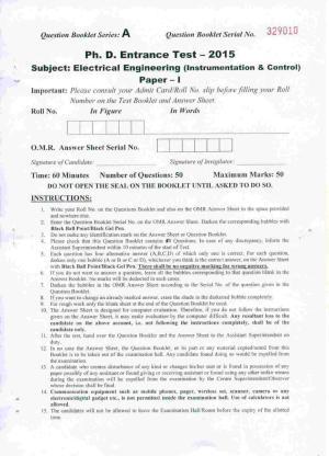 PU MPET Electrical Engineering 2015 Question Paper