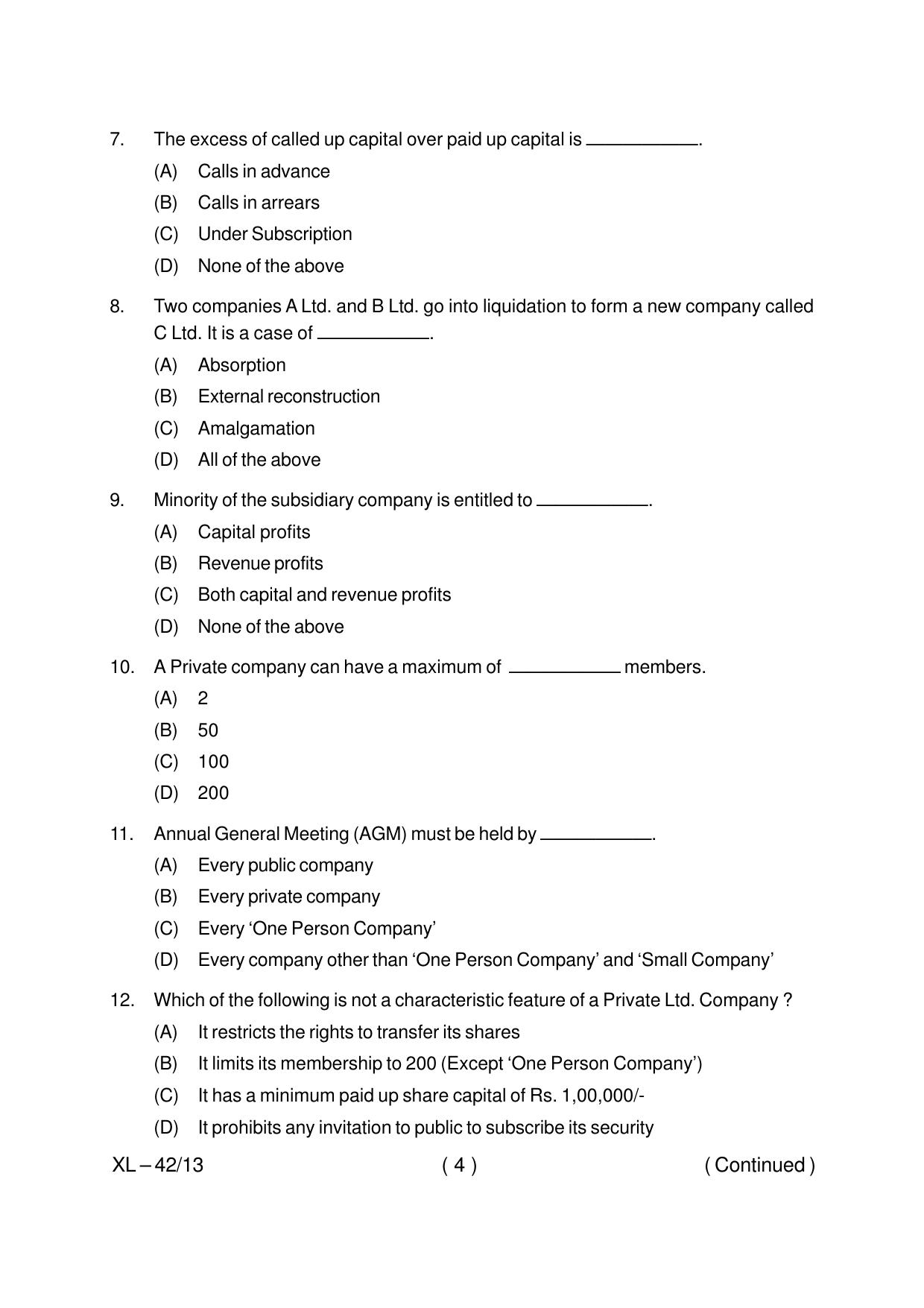Odisha CPET COMMERCE 2020 Question Paper - Page 4
