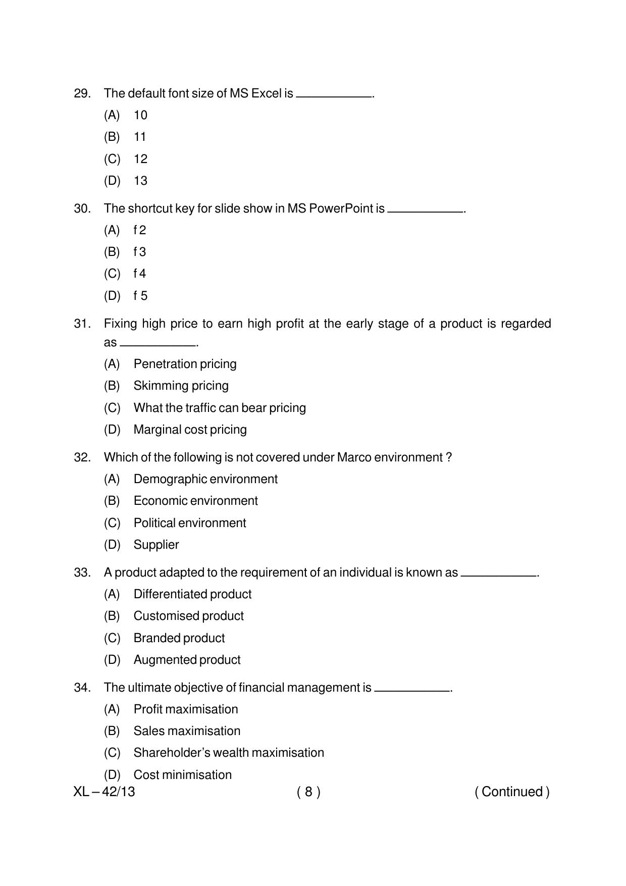 Odisha CPET COMMERCE 2020 Question Paper - Page 8
