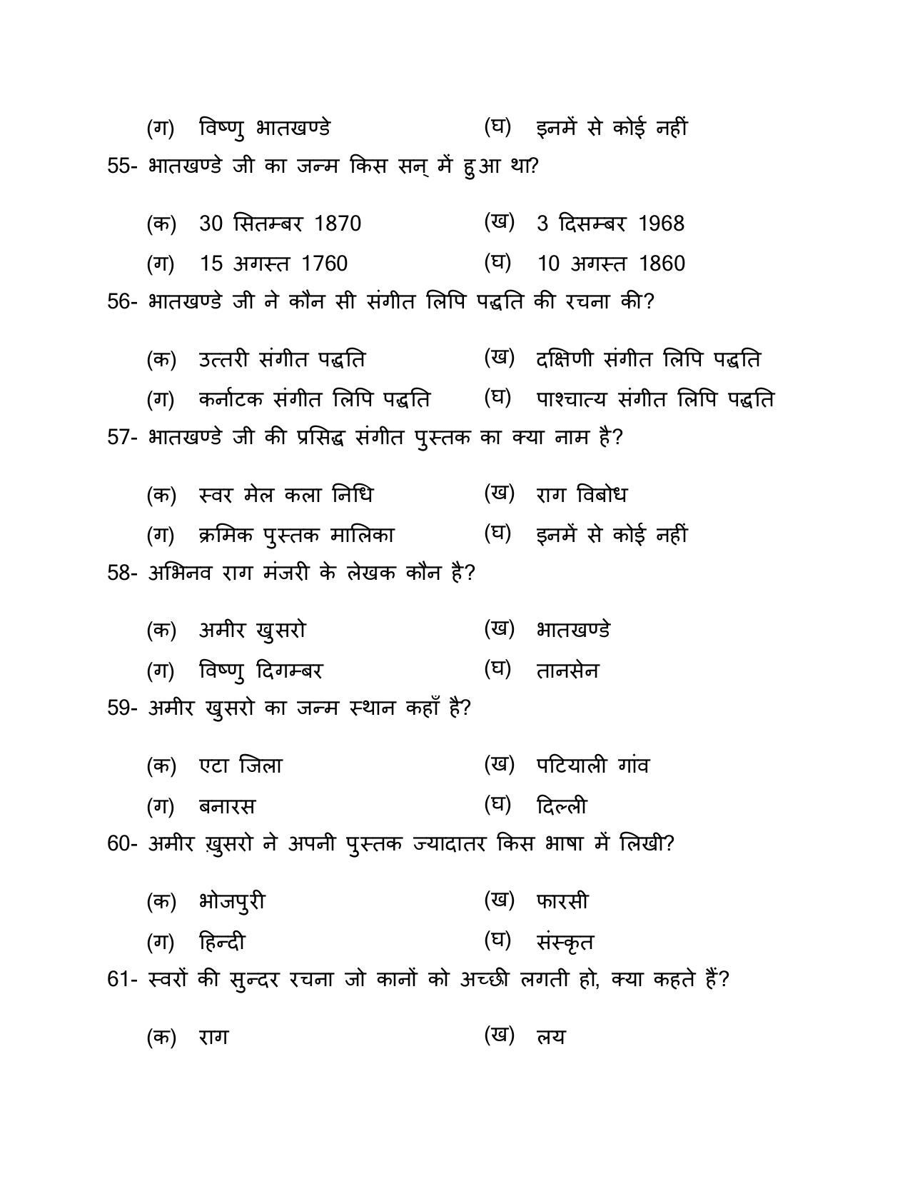 UP Board (UPMSP) Class 9 Sangeet (vadan) Question Bank - Page 25