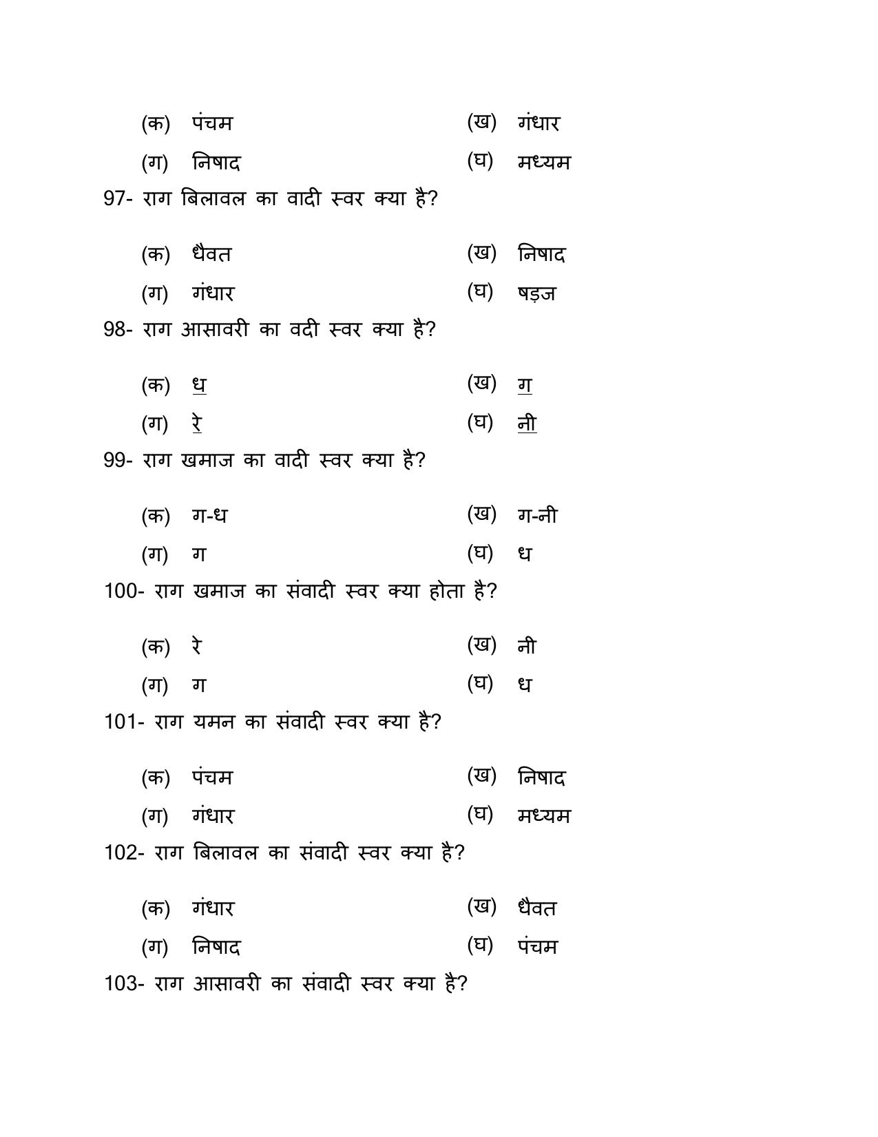 UP Board (UPMSP) Class 9 Sangeet (vadan) Question Bank - Page 31