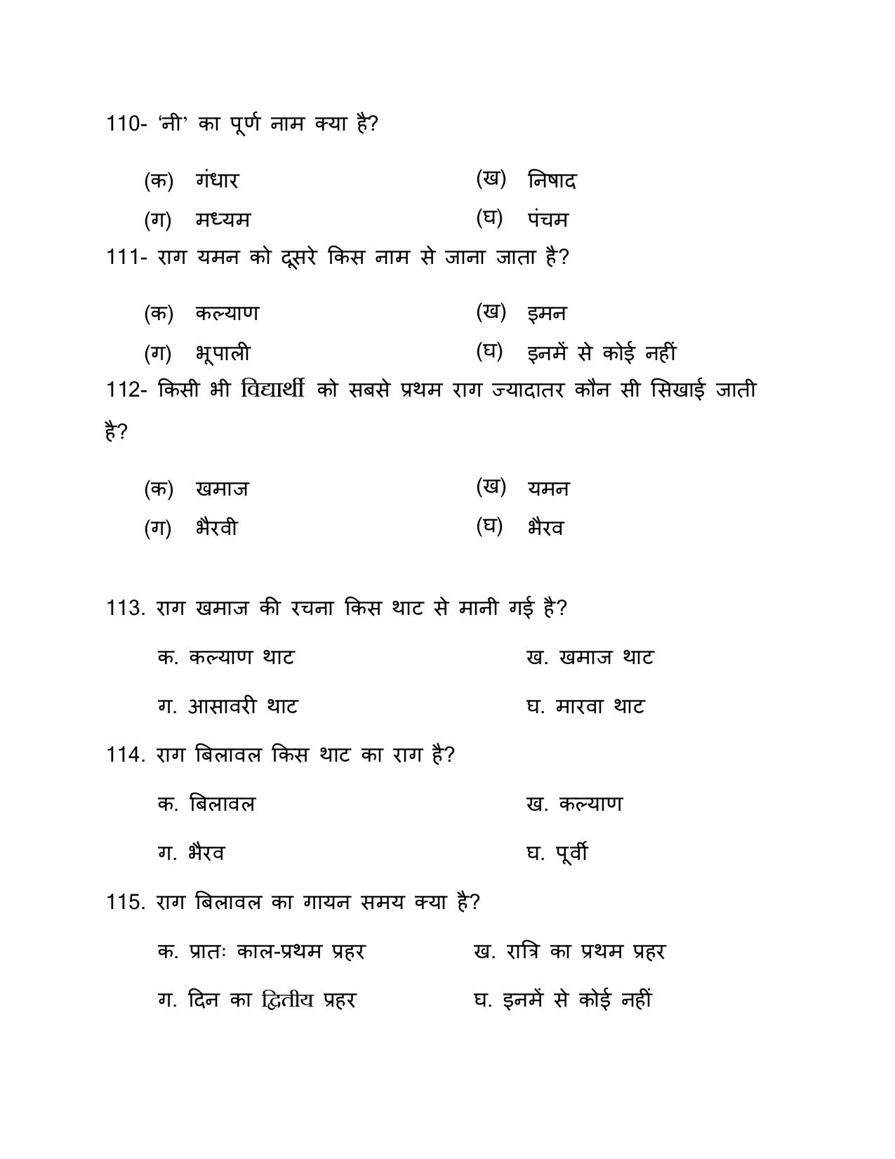 UP Board (UPMSP) Class 9 Sangeet (vadan) Question Bank - Page 33