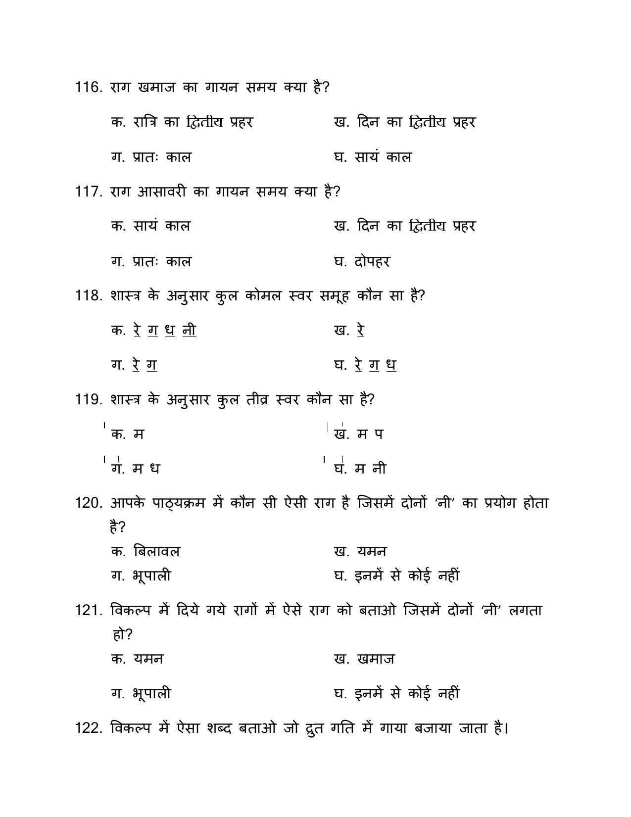 UP Board (UPMSP) Class 9 Sangeet (vadan) Question Bank - Page 34