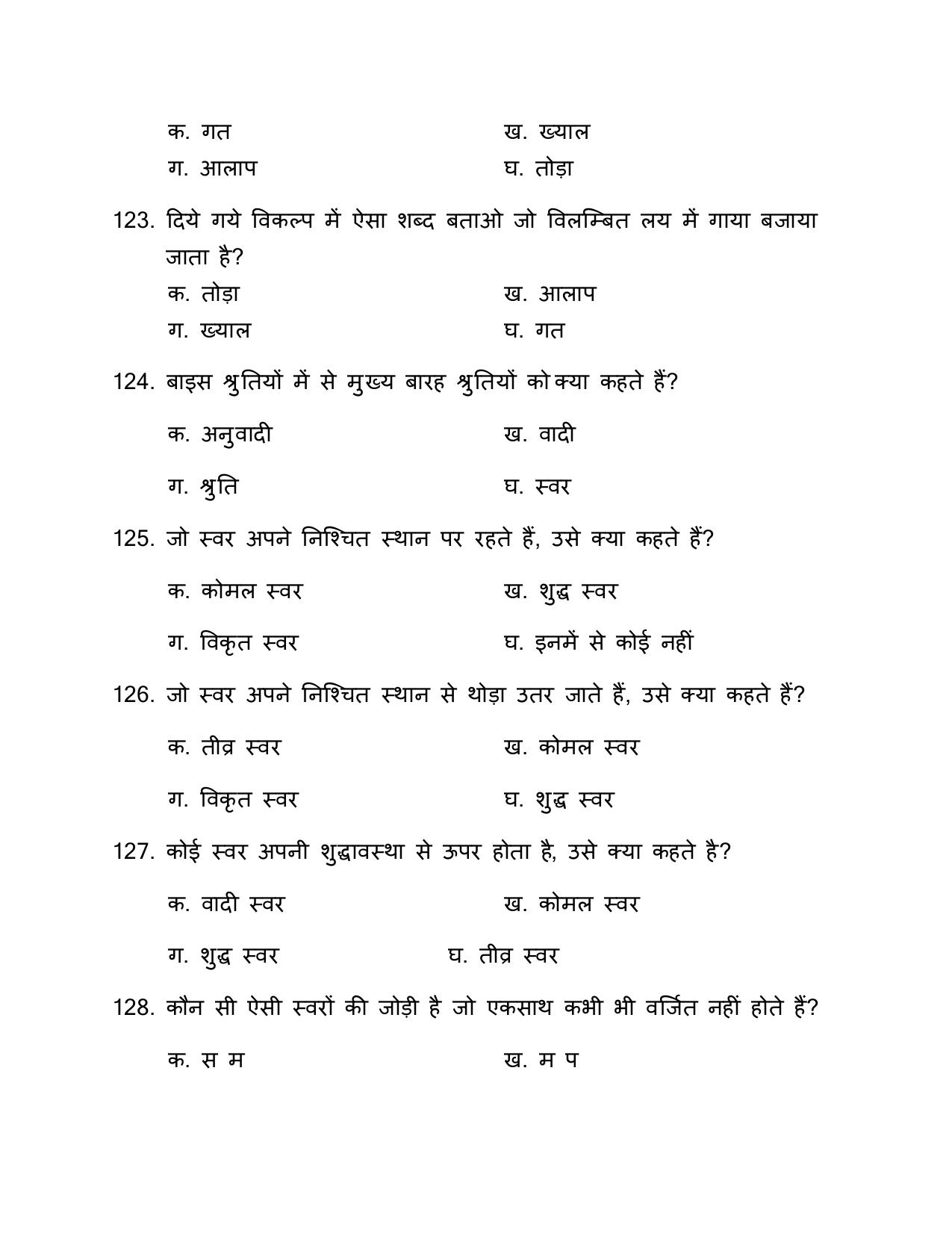 UP Board (UPMSP) Class 9 Sangeet (vadan) Question Bank - Page 35