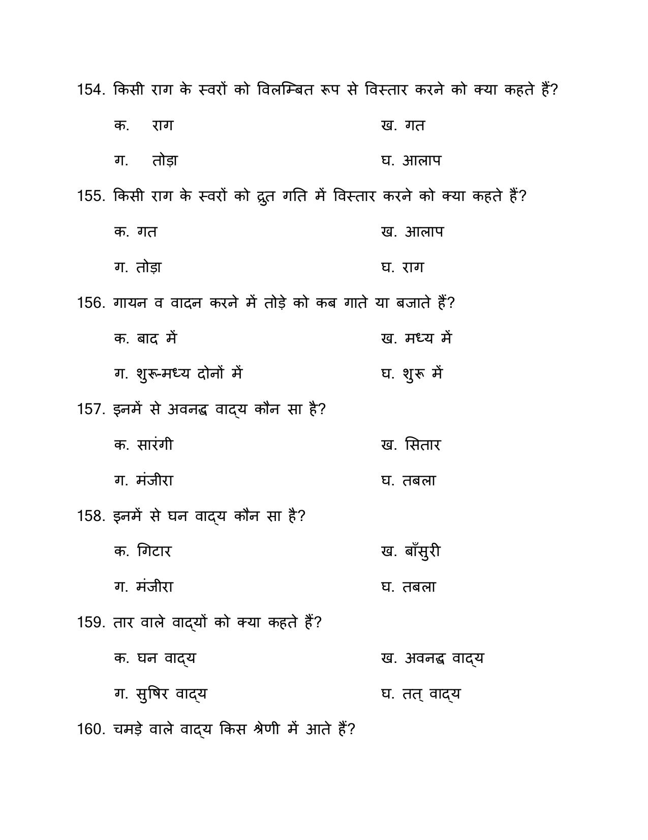 UP Board (UPMSP) Class 9 Sangeet (vadan) Question Bank - Page 40