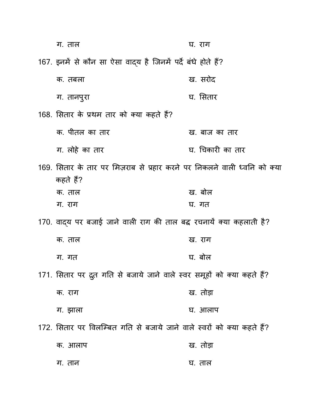 UP Board (UPMSP) Class 9 Sangeet (vadan) Question Bank - Page 42