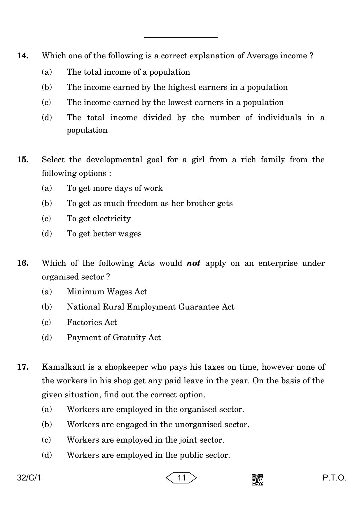 CBSE Class 10 32-1 Social Science 2023 (Compartment) Question Paper - Page 11