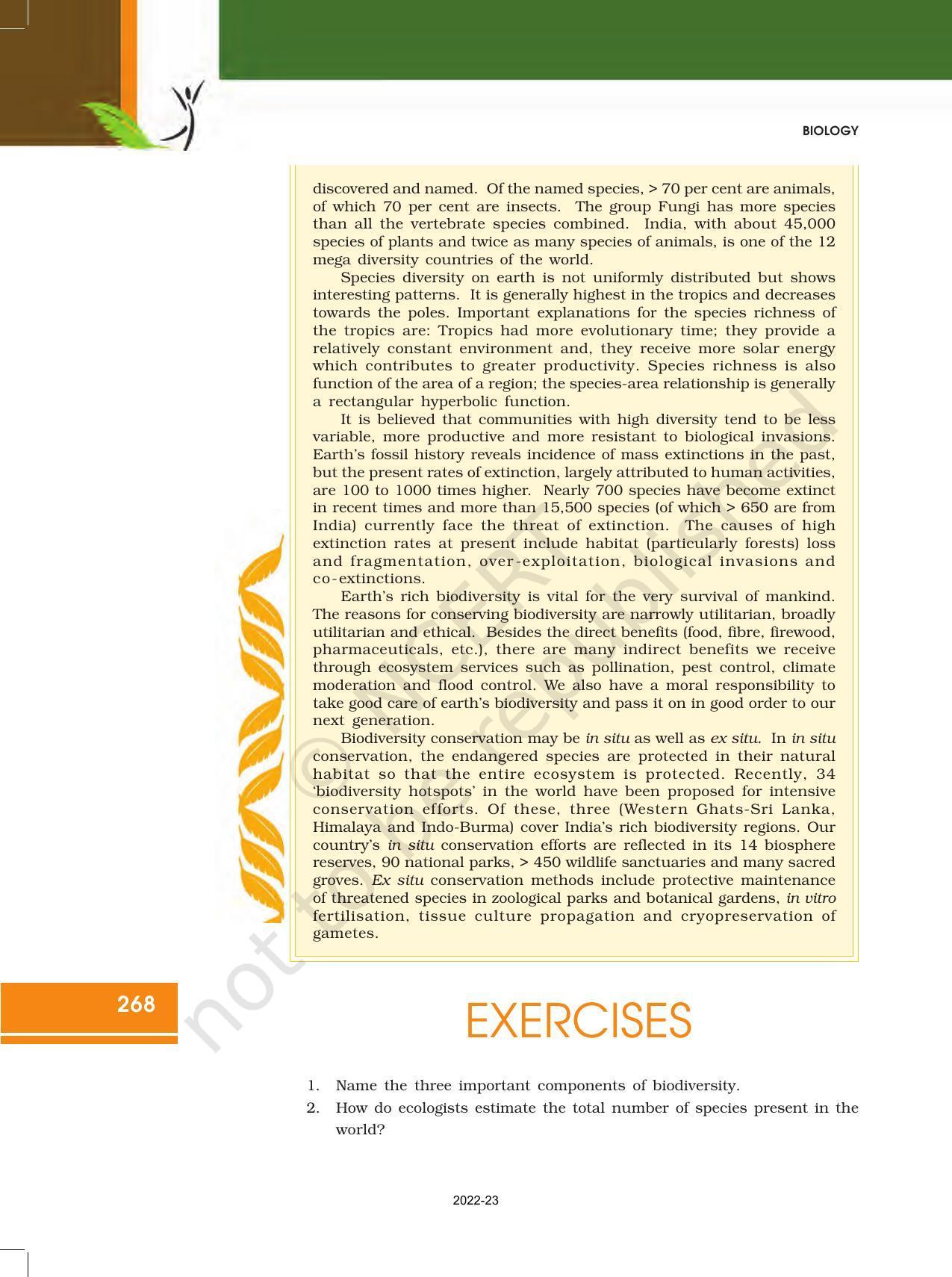 NCERT Book for Class 12 Biology Chapter 15 Biodiversity and Conservation - Page 11