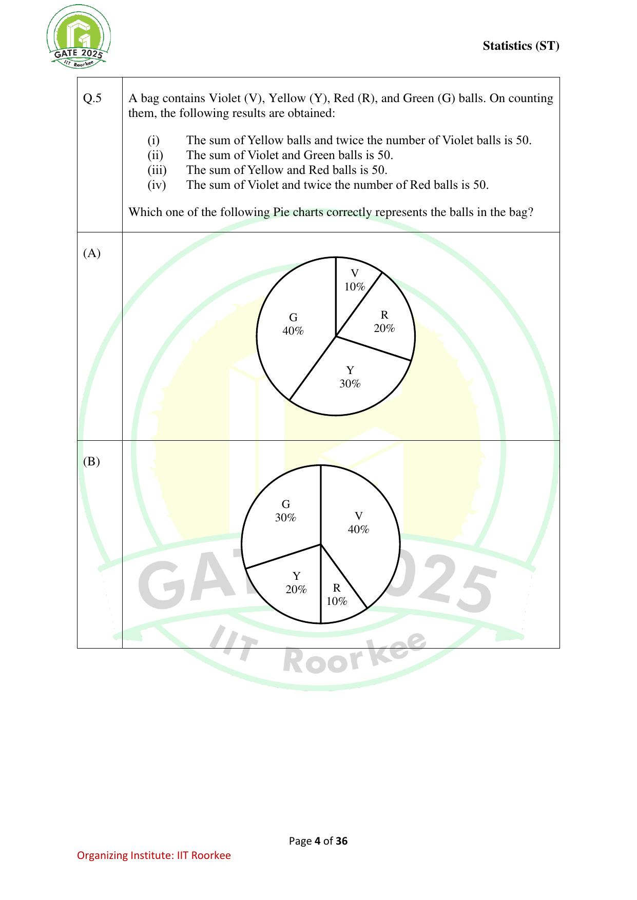 GATE 2025 Statistics (ST) Question Paper - Page 4