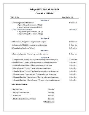 CBSE Class 12 Telugu (AP) Sample Paper 2024