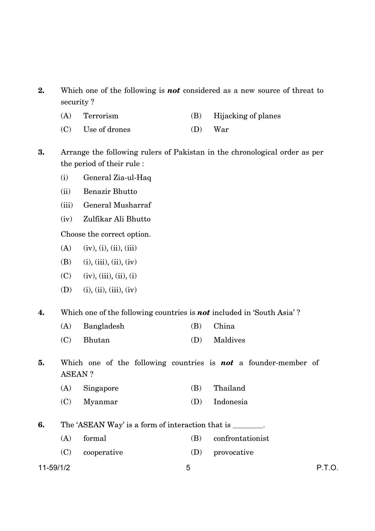 CBSE Class 12 59-1-2 Poltical Science 2024 Question Paper - Page 5