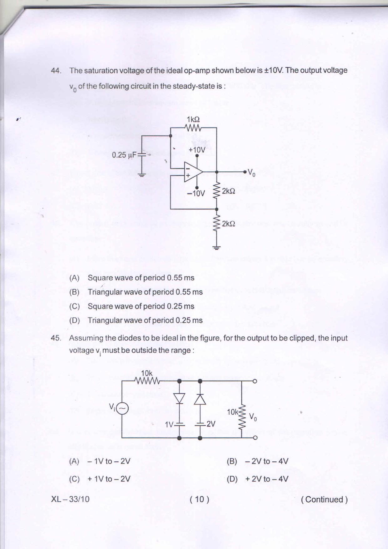 Odisha CPET ELECTRONIC SCIENCE 2020 Question Paper - Page 10