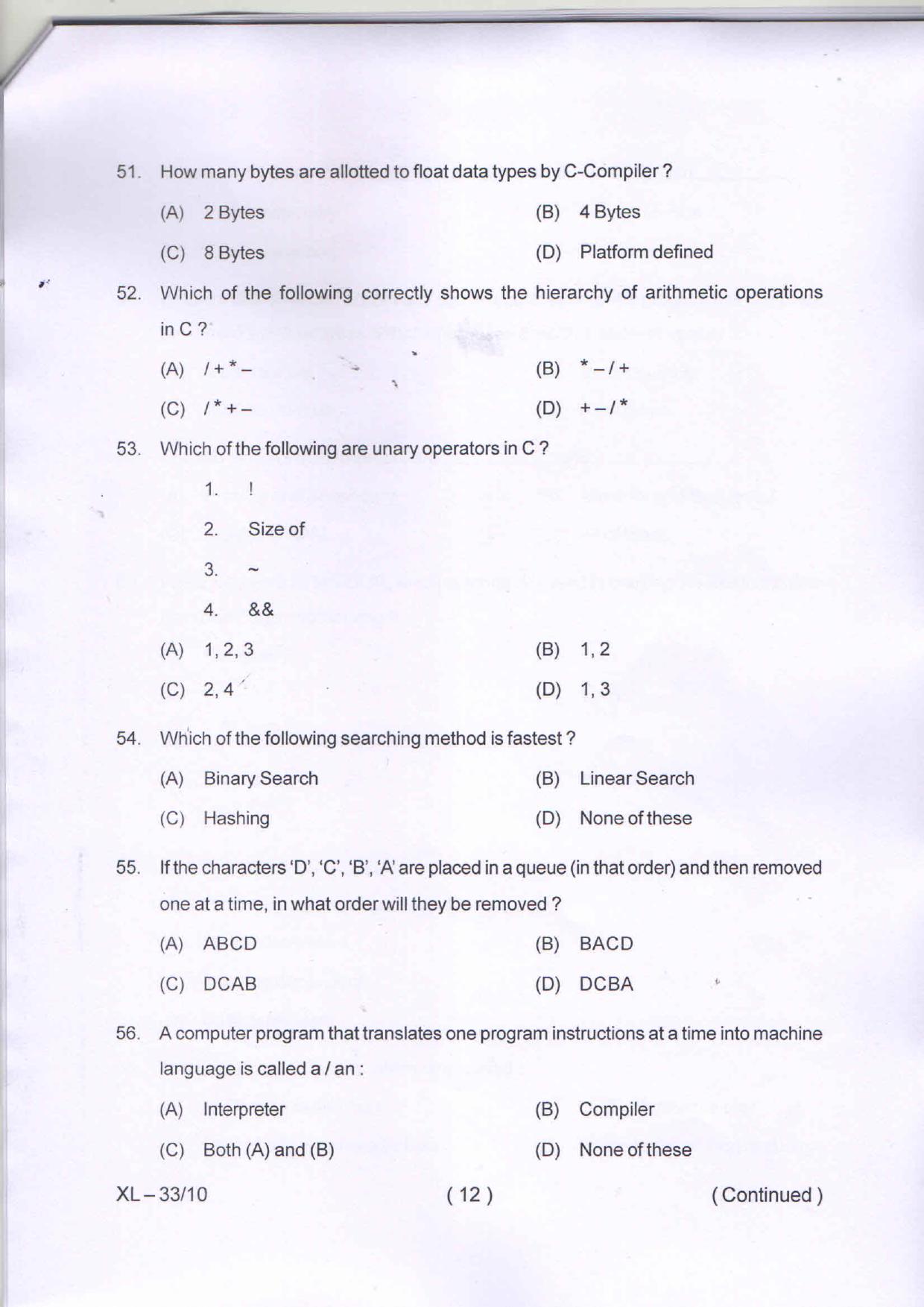 Odisha CPET ELECTRONIC SCIENCE 2020 Question Paper - Page 12