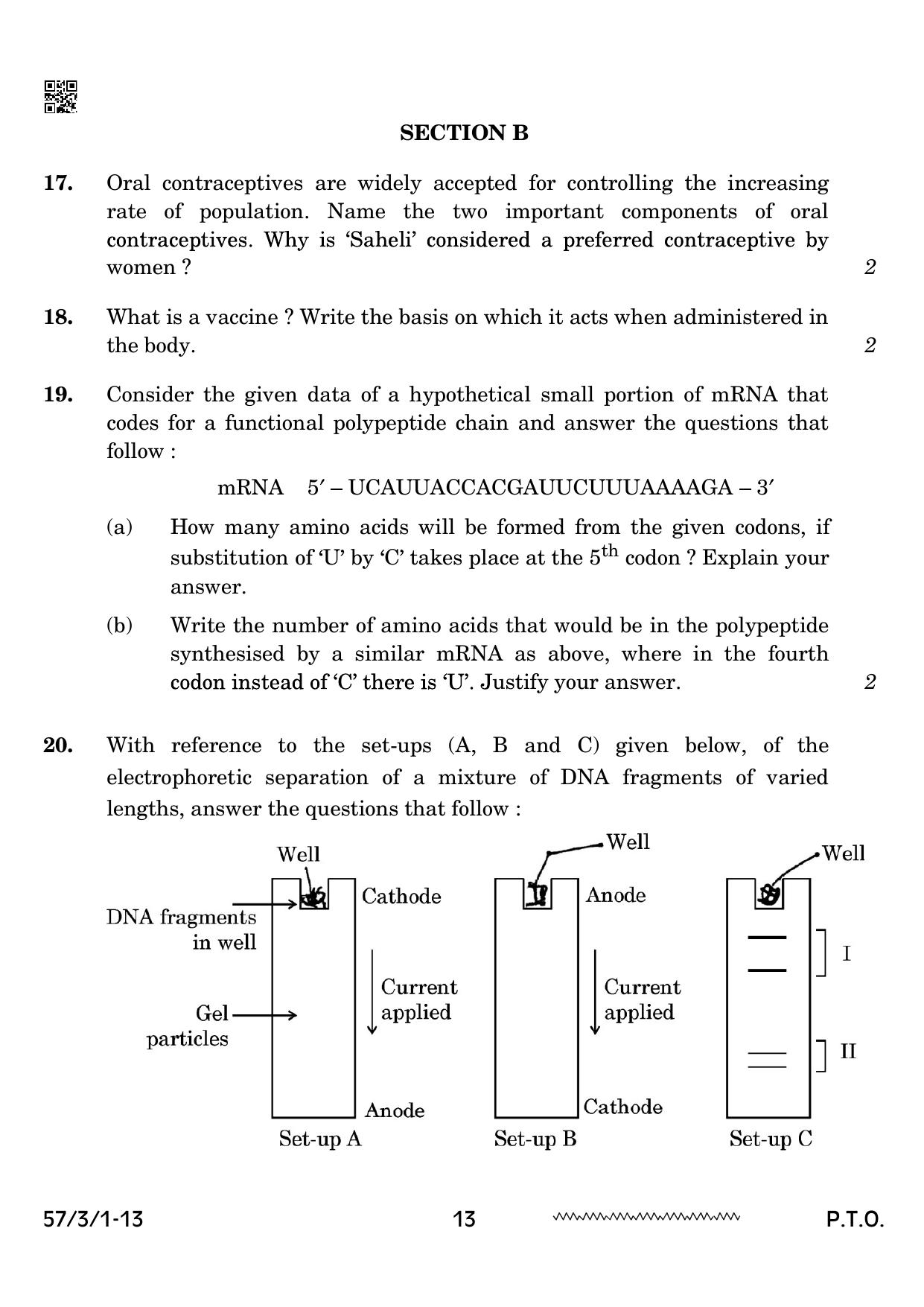 CBSE Class 12 57 3 1 Biology 2024 Question Paper - Page 13