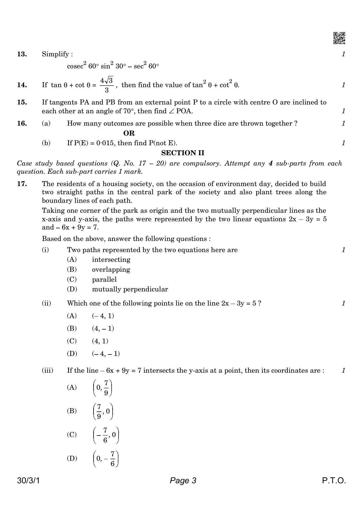CBSE Class 10 QP_041_MATHS_STD 2021 Compartment Question Paper - Page 3