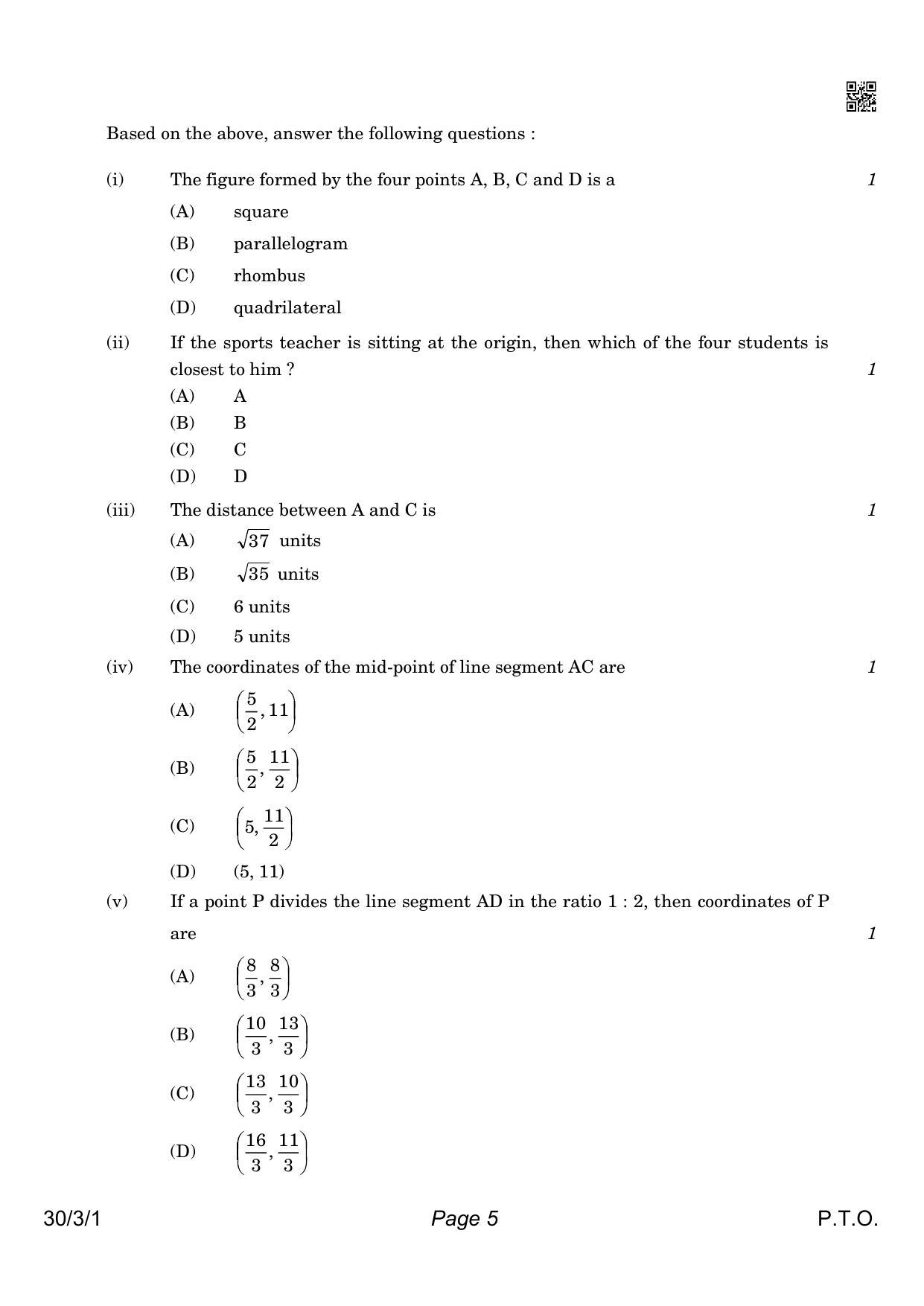 CBSE Class 10 QP_041_MATHS_STD 2021 Compartment Question Paper - Page 5