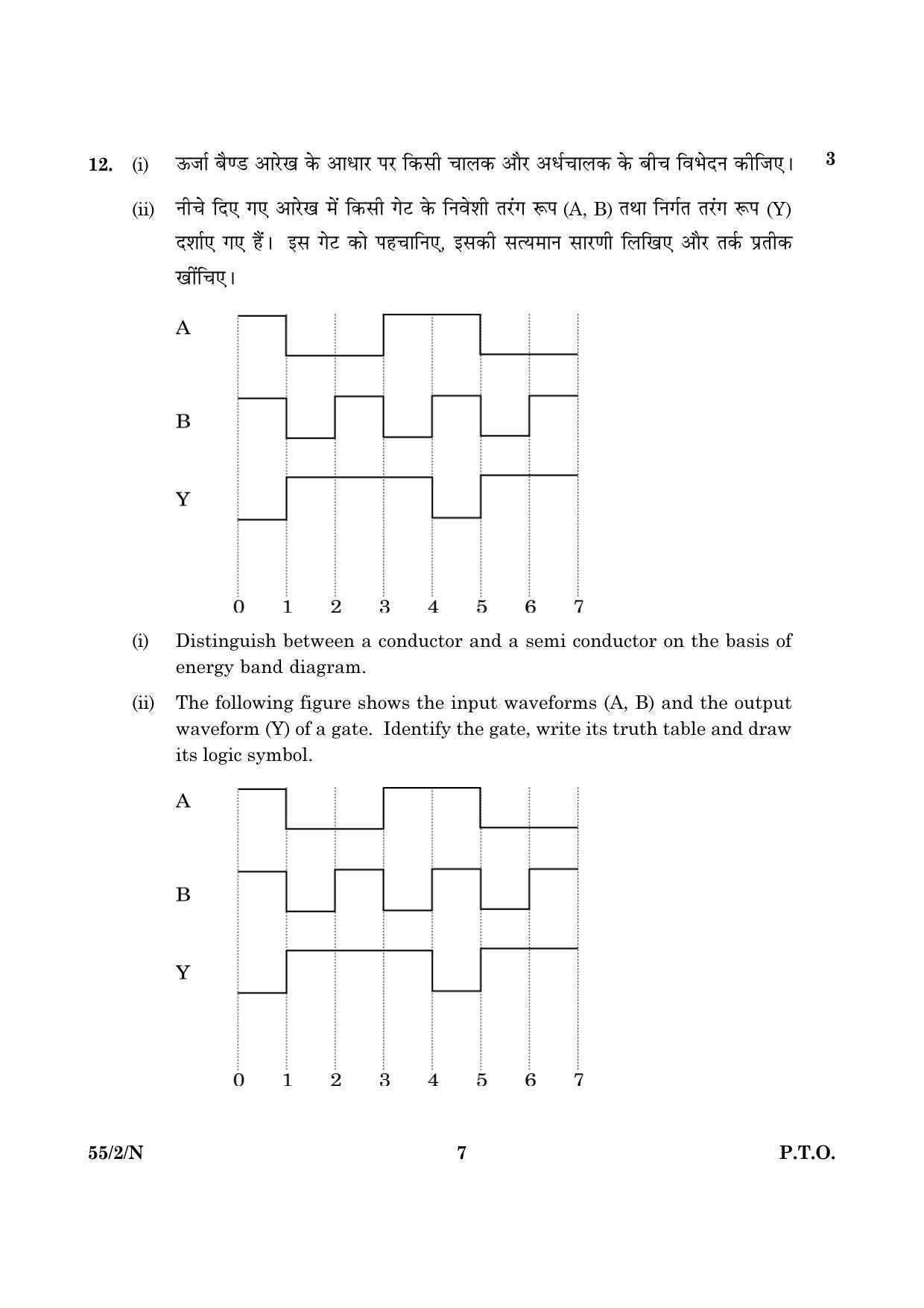CBSE Class 12 055 Set 2 N Physics Theory 2016 Question Paper - Page 7