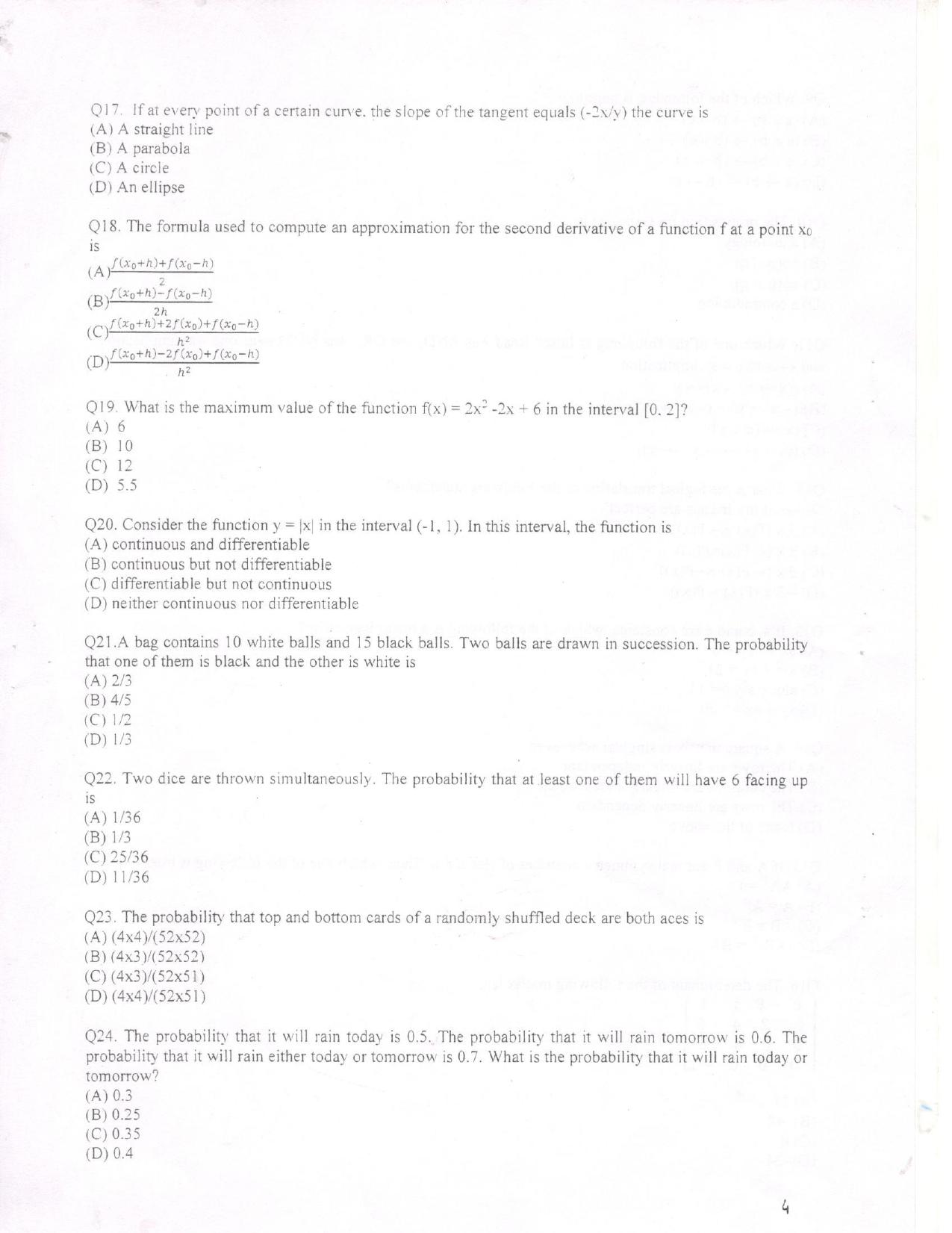 KUET 2023 M.Tech Computer Science Question Paper - Page 4